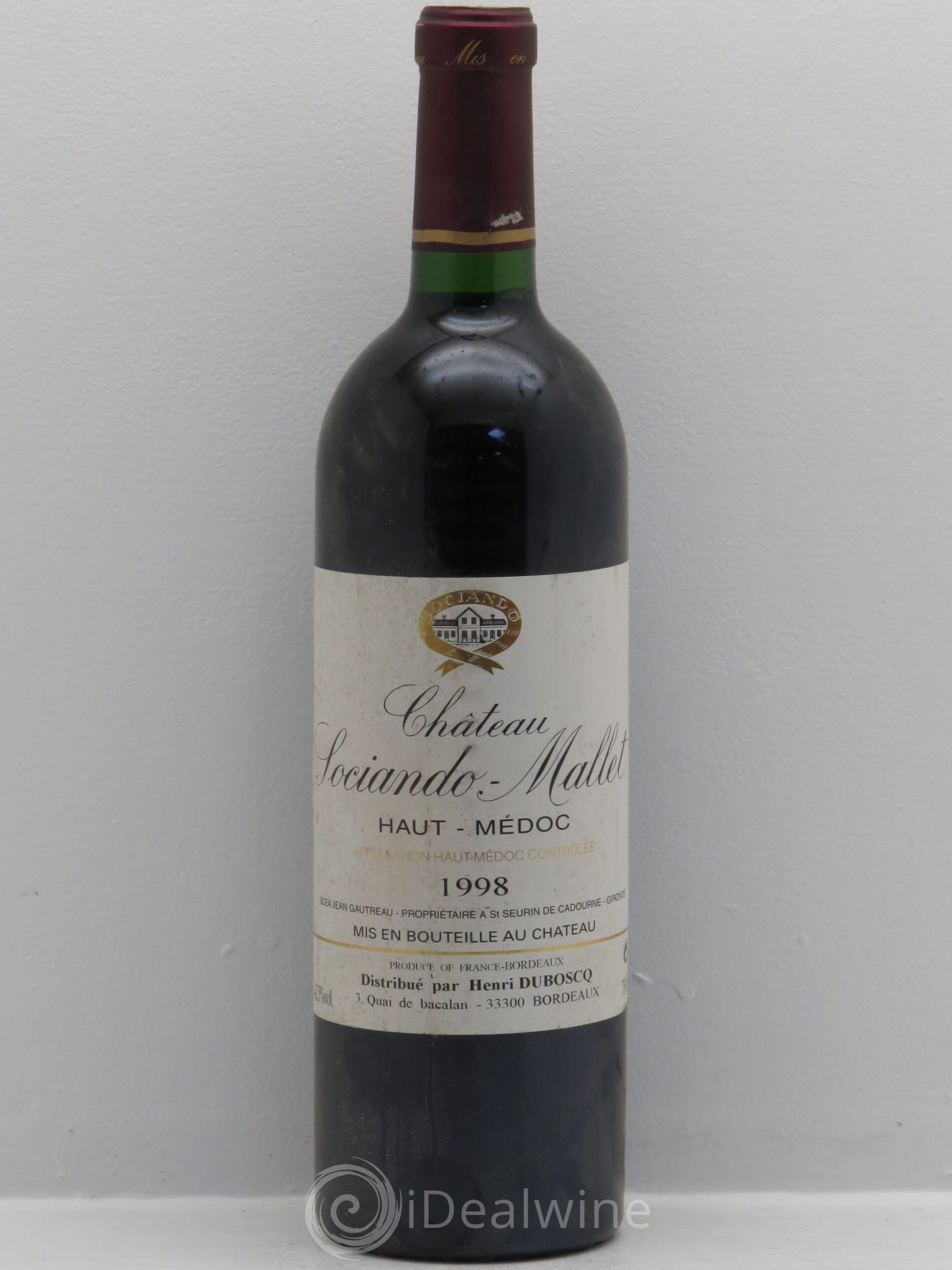 Château Sociando Mallet 1998 - Lot de 6 bouteilles - 0