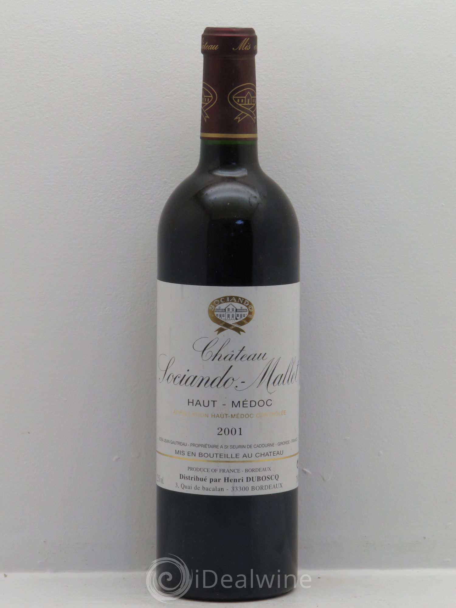 Château Sociando Mallet 2001 - Lot de 6 bouteilles - 0