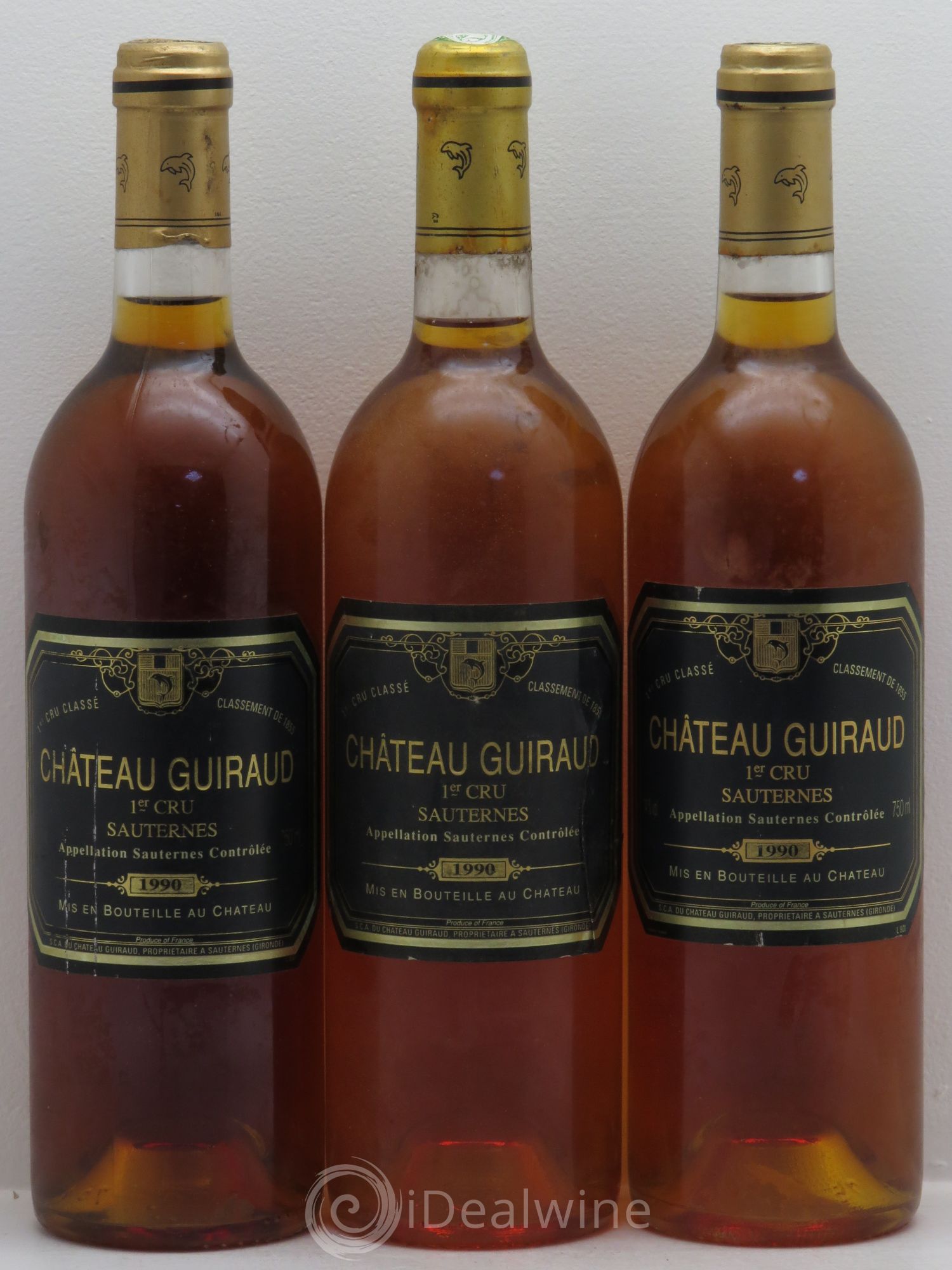 Château Guiraud 1er Grand Cru Classé 1990 - Lotto di 3 bottiglie - 0