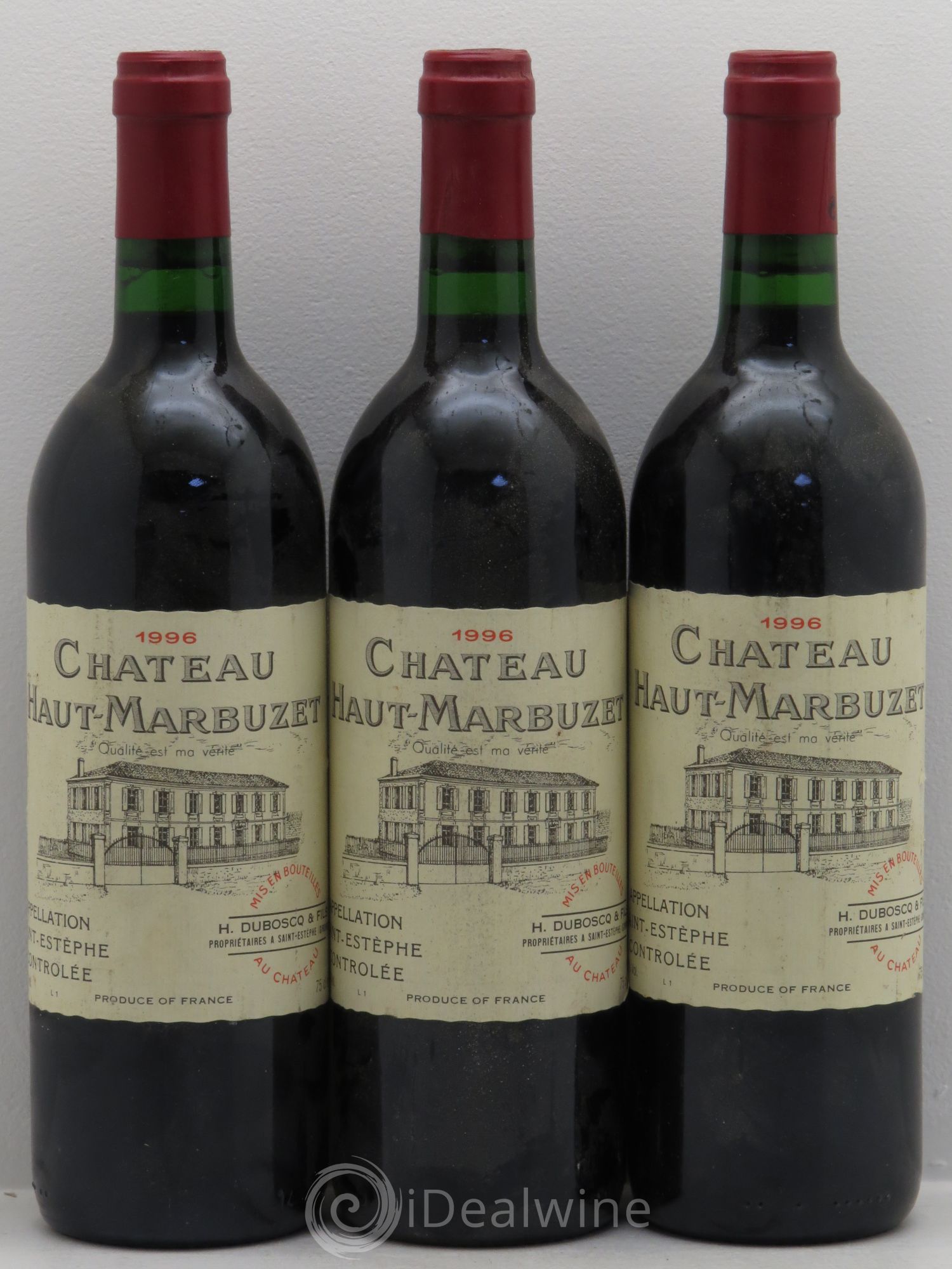 Château Haut Marbuzet 1996 - Lot de 3 bouteilles - 0