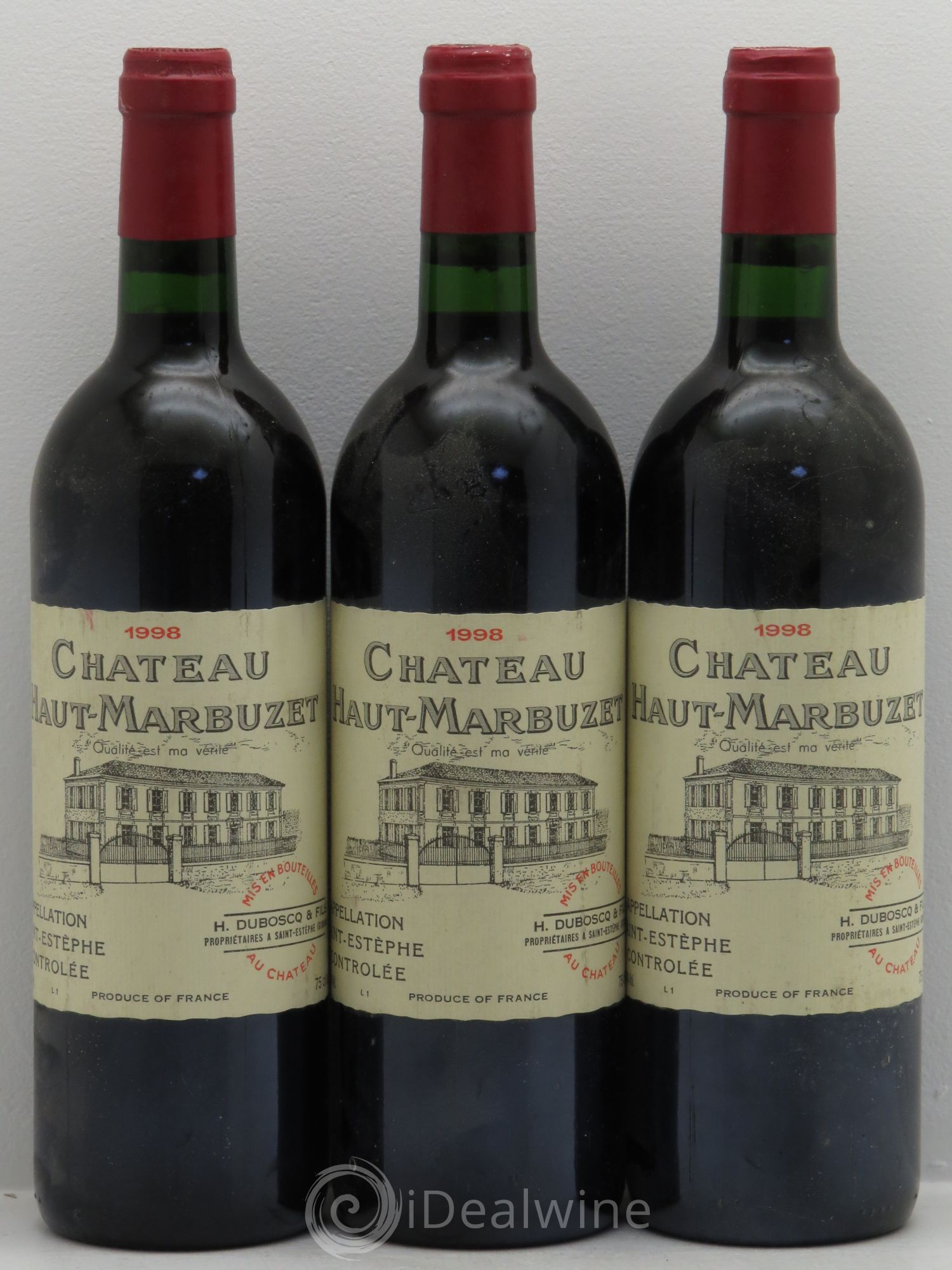 Château Haut Marbuzet 1998 - Lot de 3 bouteilles - 0