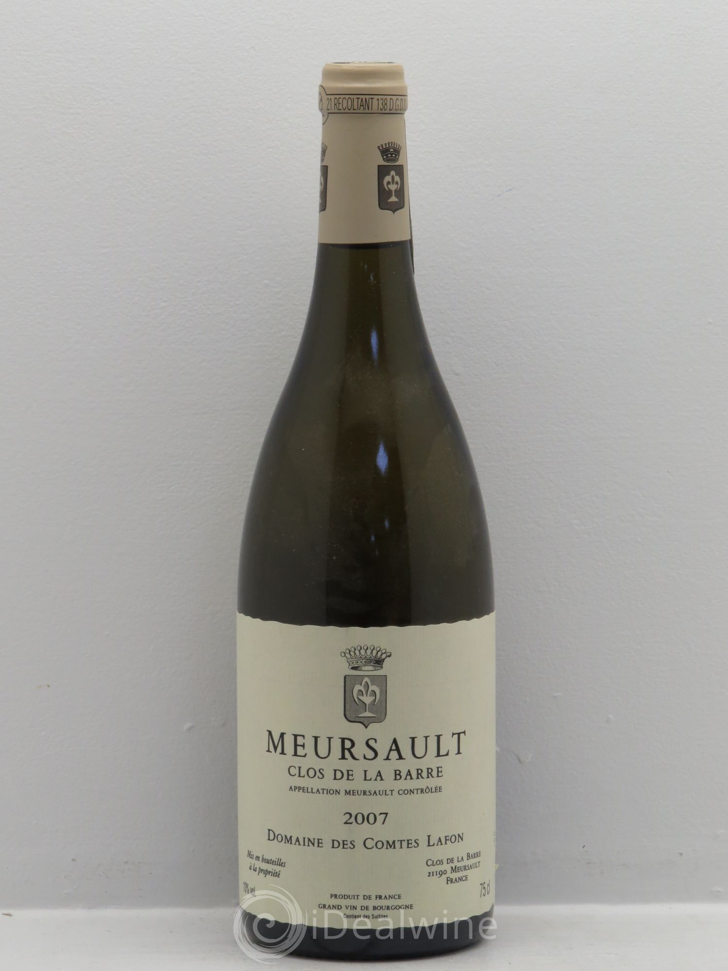 Meursault Clos de la Barre Comtes Lafon (Domaine des) 2007 - Lot de 1 bouteille - 0