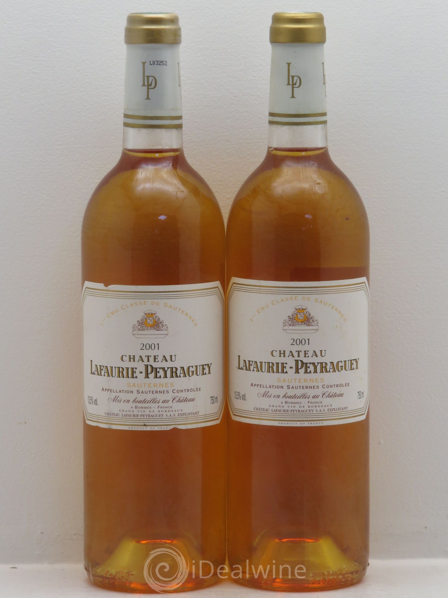Château Lafaurie-Peyraguey 1er Grand Cru Classé 2001 - Lotto di 2 bottiglie - 0