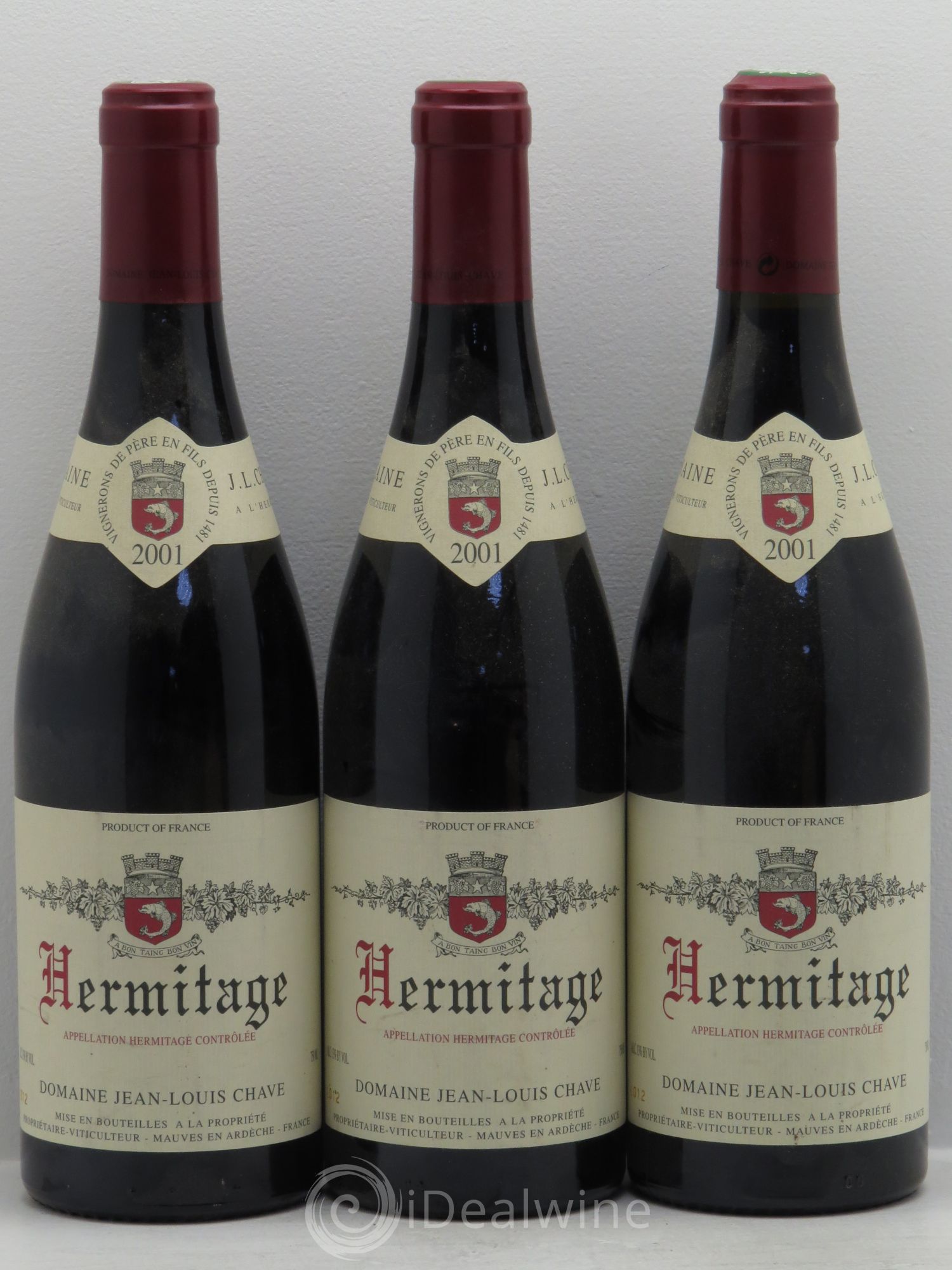 Hermitage Jean-Louis Chave 2001 - Lot de 3 bouteilles - 0