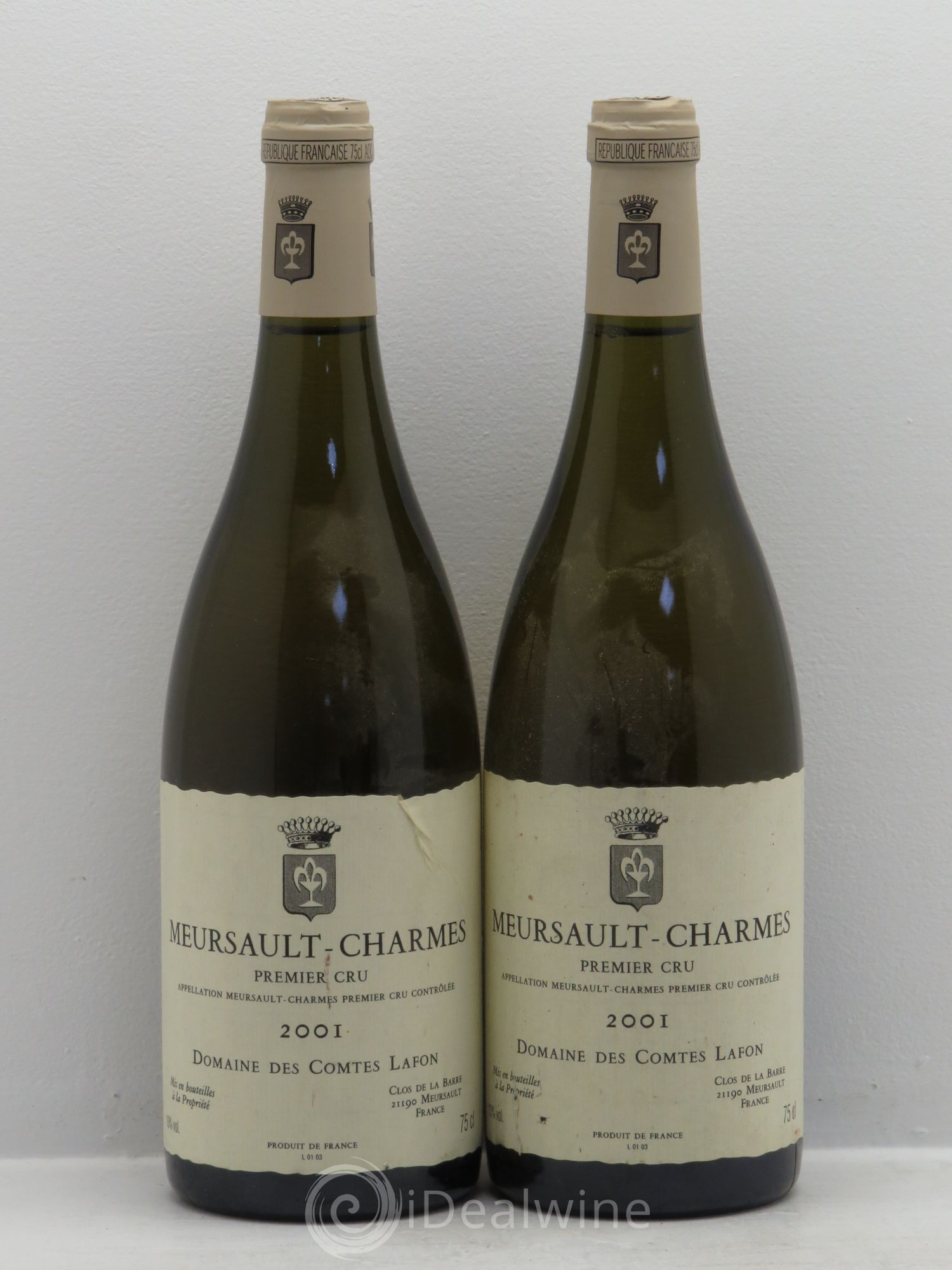 Meursault 1er Cru Charmes Comtes Lafon (Domaine des) 2001 - Lot de 2 bouteilles - 0