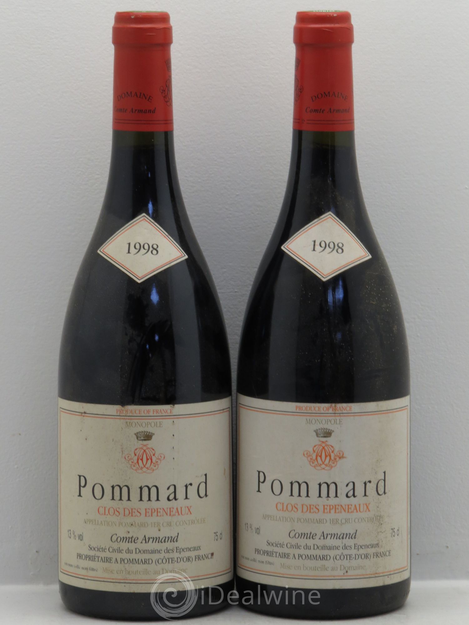 Pommard 1er Cru Clos des Epeneaux Comte Armand 1998 - Lot de 2 bouteilles - 0