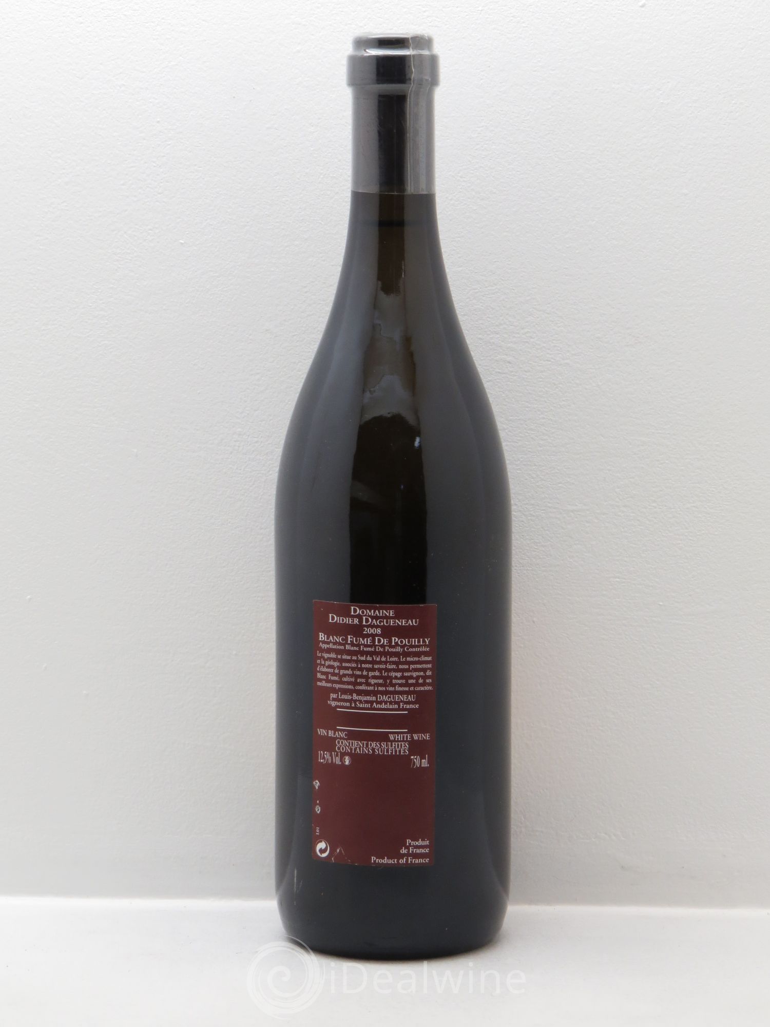 Vin de France (anciennement Pouilly-Fumé) Pur Sang Dagueneau (Domaine Didier - Louis-Benjamin) 2008 - Lot de 1 bouteille - 1