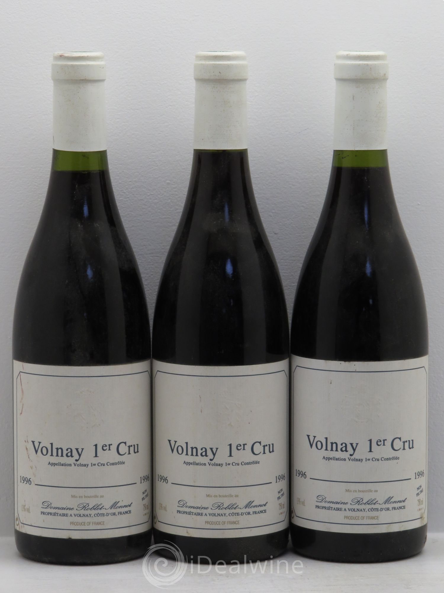 Volnay 1er Cru Roblet Monnot 1996 - Lot de 3 bouteilles - 0