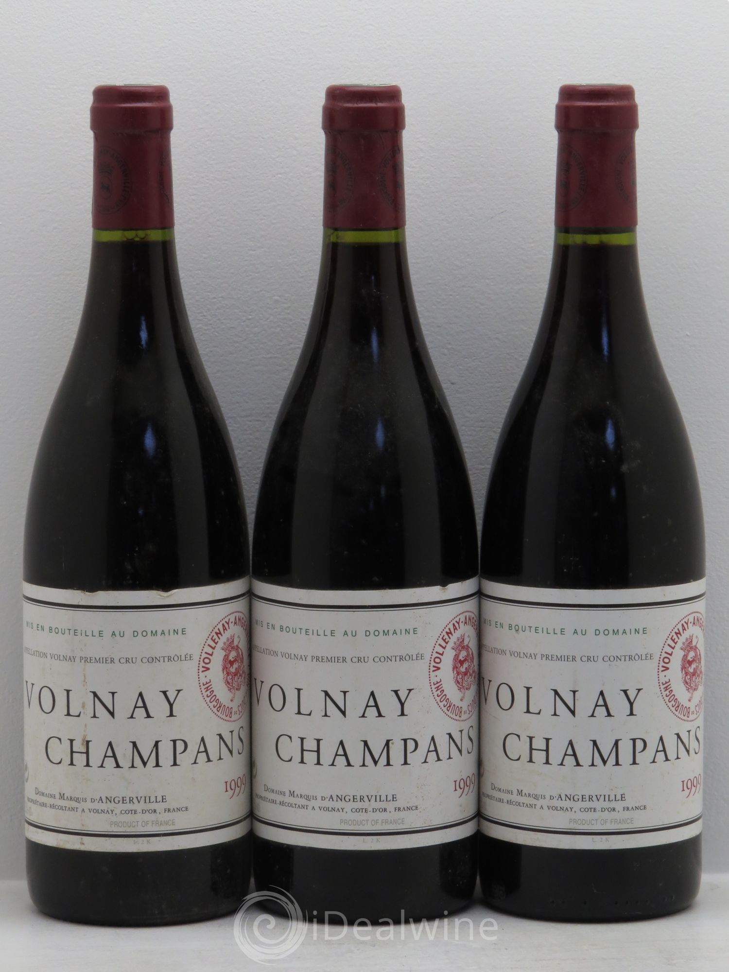 Volnay 1er Cru Champans Marquis d'Angerville (Domaine) 1999 - Lot de 3 bouteilles - 0