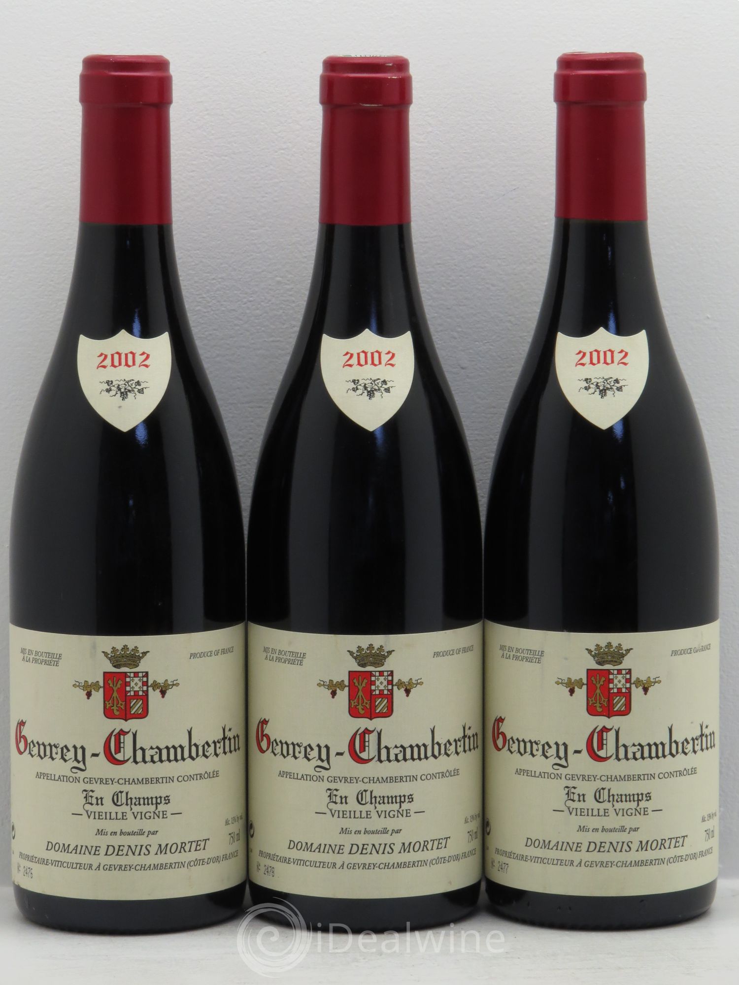 Gevrey-Chambertin En Champs Vieille Vigne Denis Mortet (Domaine) Vieilles vignes 2002 - Lot de 3 bouteilles - 0
