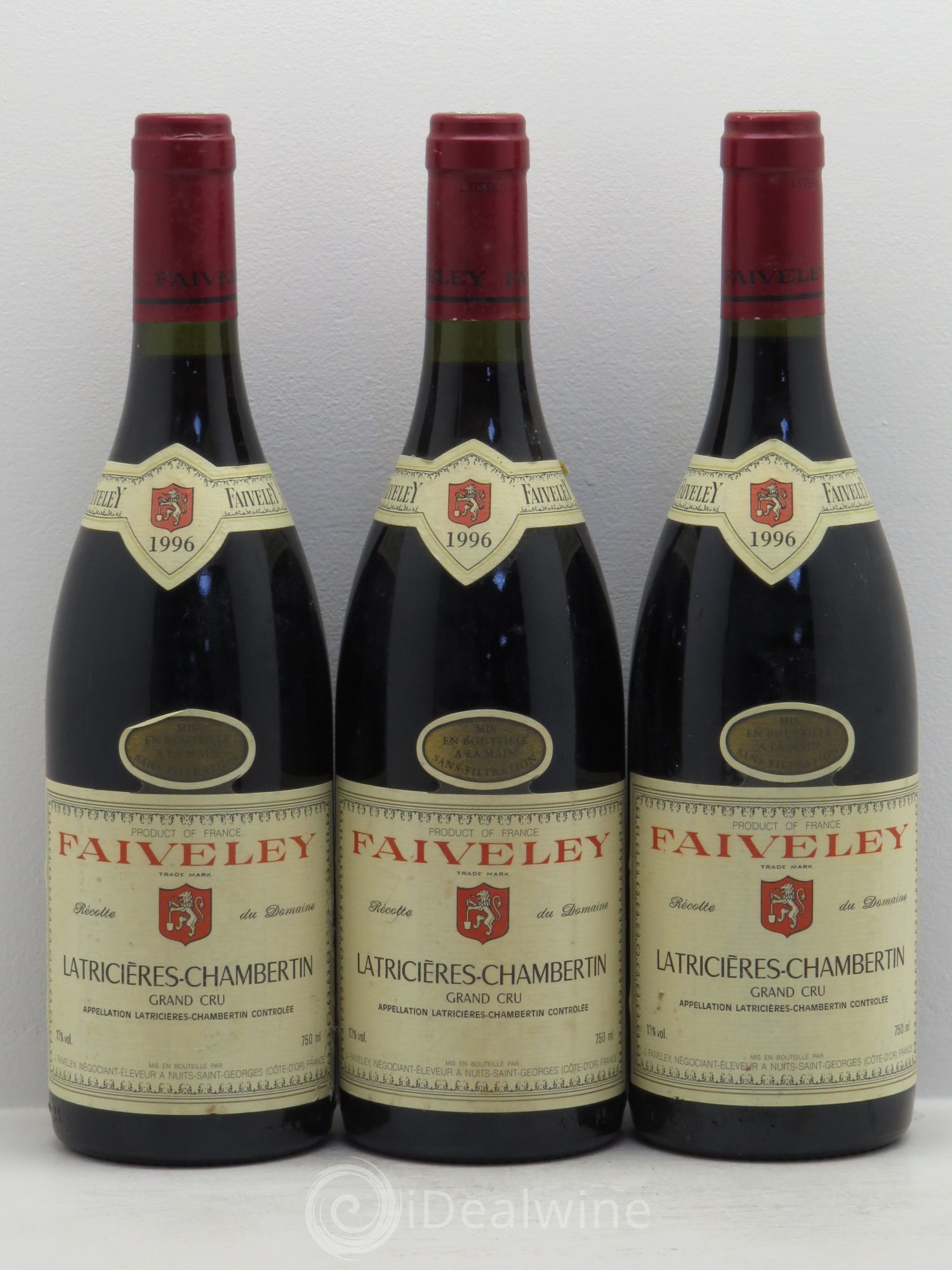 Latricières-Chambertin Grand Cru Faiveley 1996 - Lot de 3 bouteilles - 0