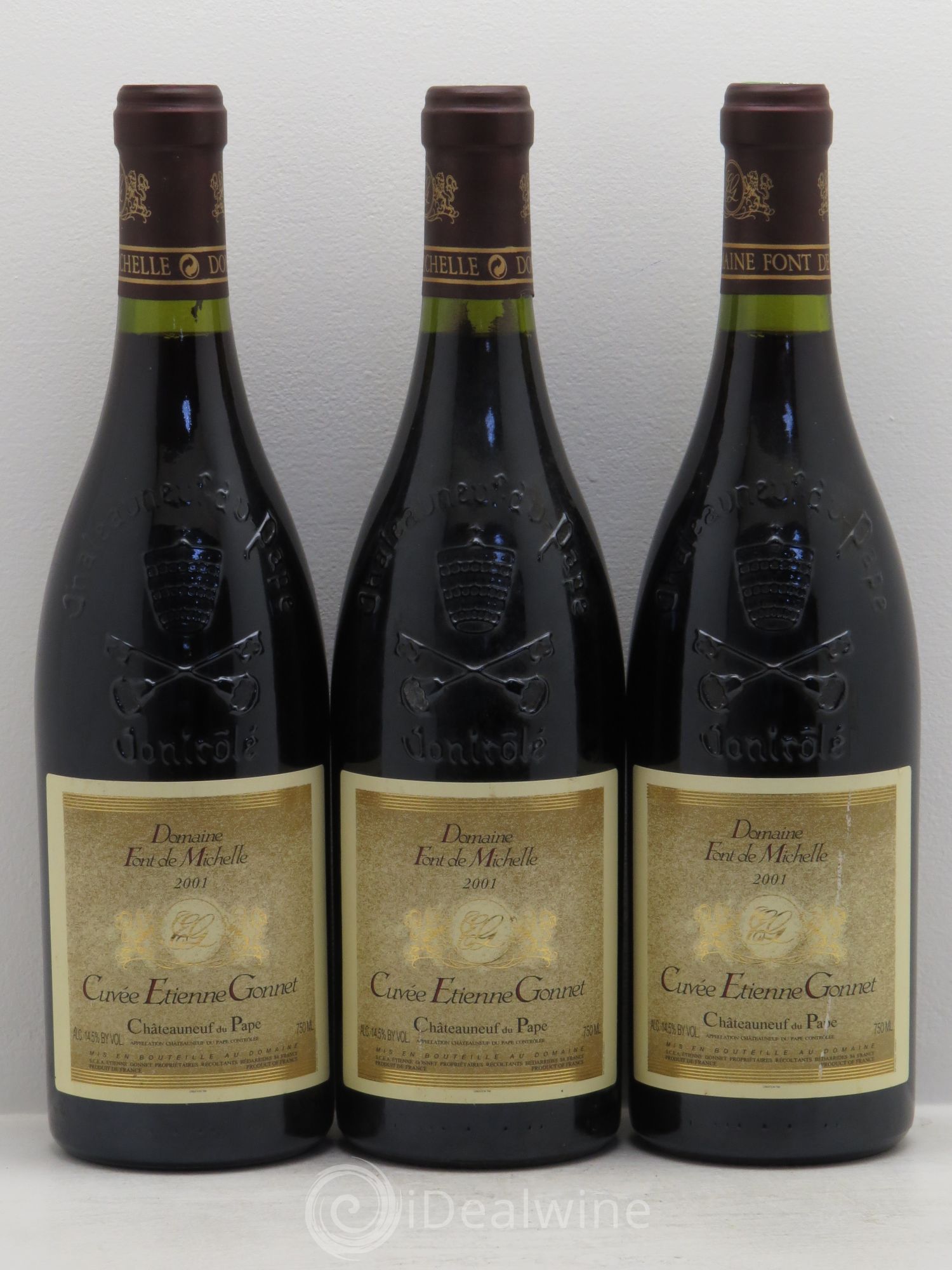 Châteauneuf-du-Pape Domaine Font de Michelle Cuvée Etienne Gonnet Famille Gonnet 2001 - Lot de 3 bouteilles - 0
