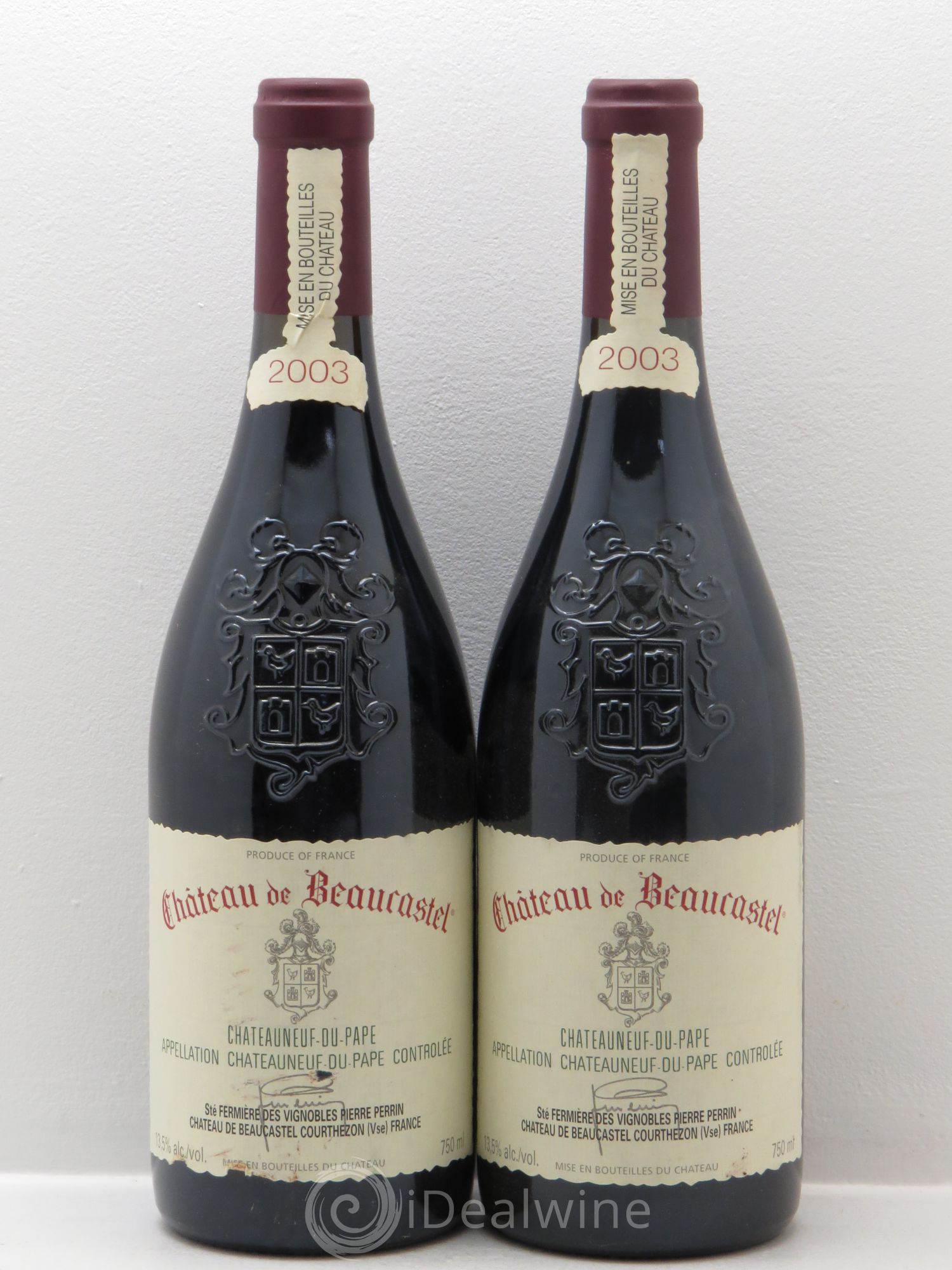 Châteauneuf-du-Pape Château de Beaucastel Famille Perrin 2003 - Lot de 2 bouteilles - 0