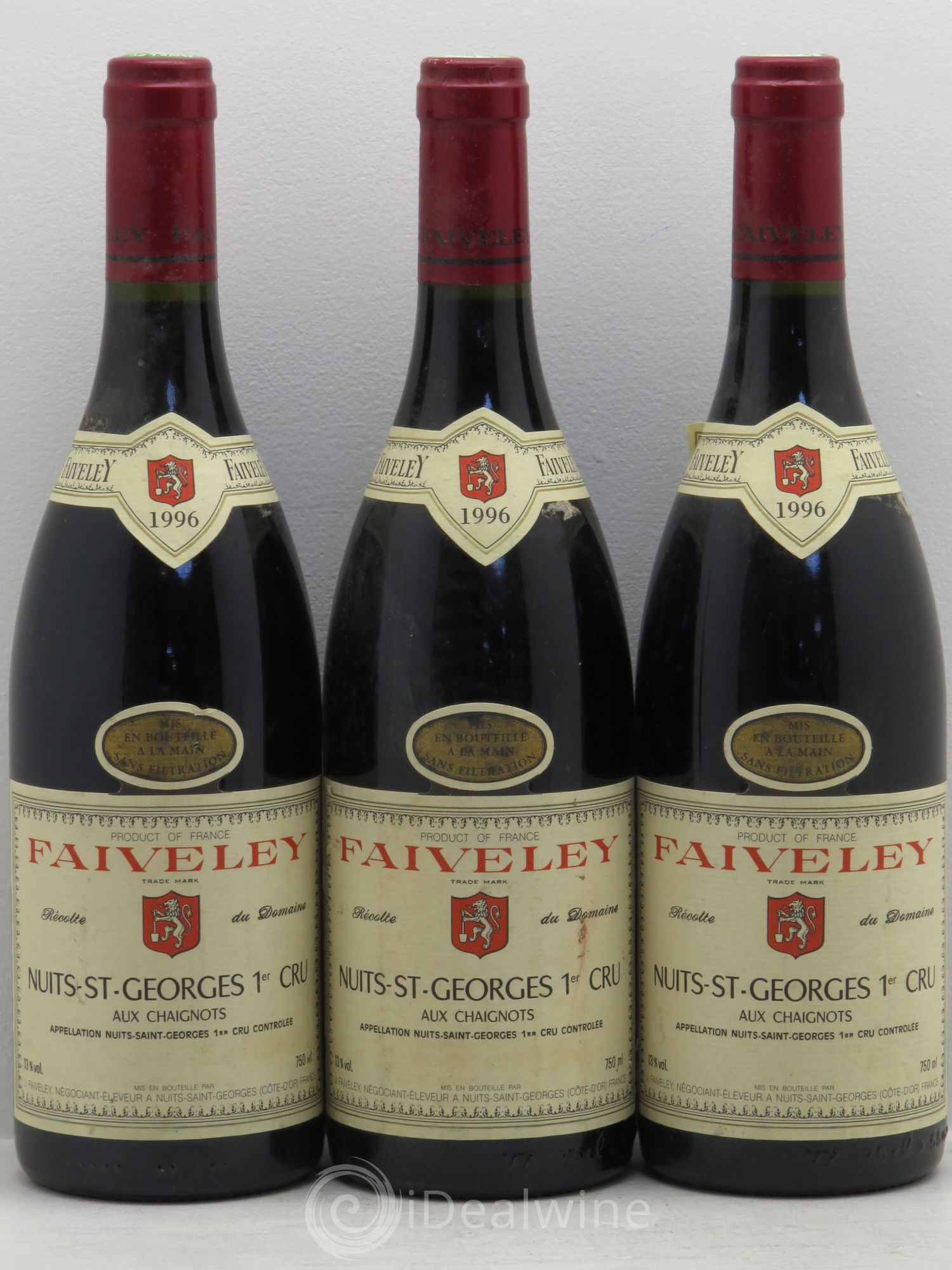Nuits-Saint-Georges 1er Cru Aux Chaignots Faiveley 1996 - Lot de 3 bouteilles - 0