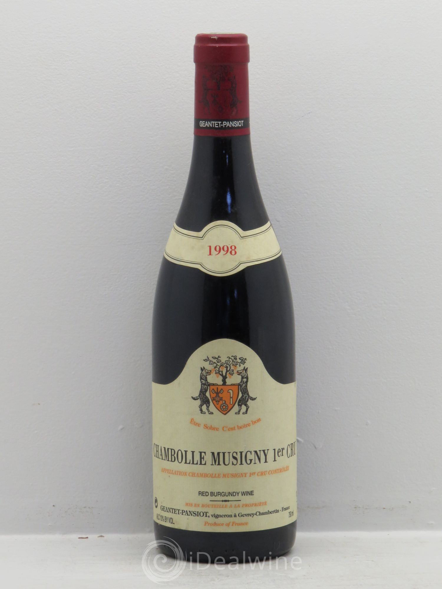 Chambolle-Musigny 1er Cru Geantet-Pansiot 1998 - Lot de 1 bouteille - 0