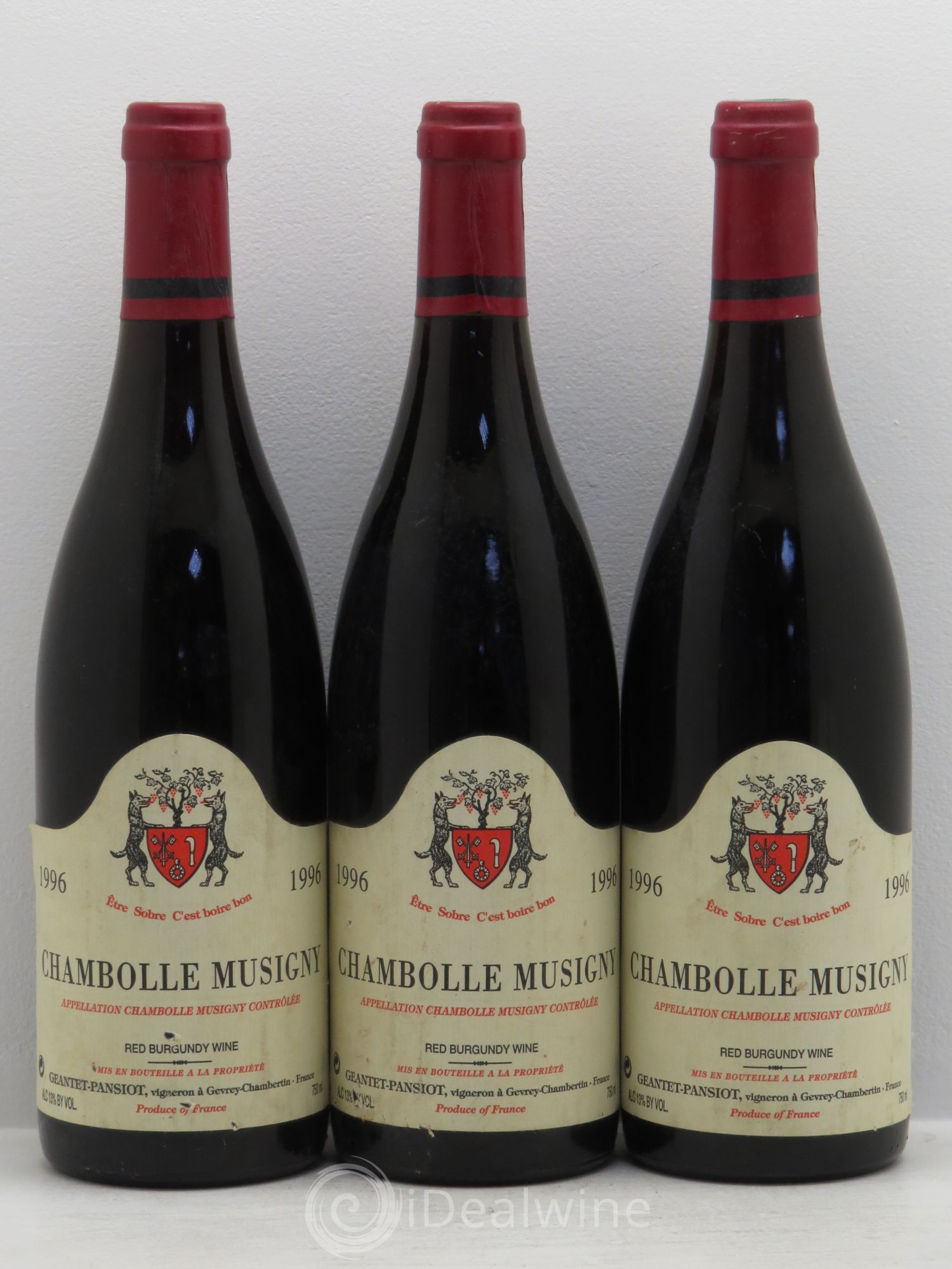 Chambolle-Musigny Geantet Pansiot 1996 - Lot de 3 bouteilles - 0