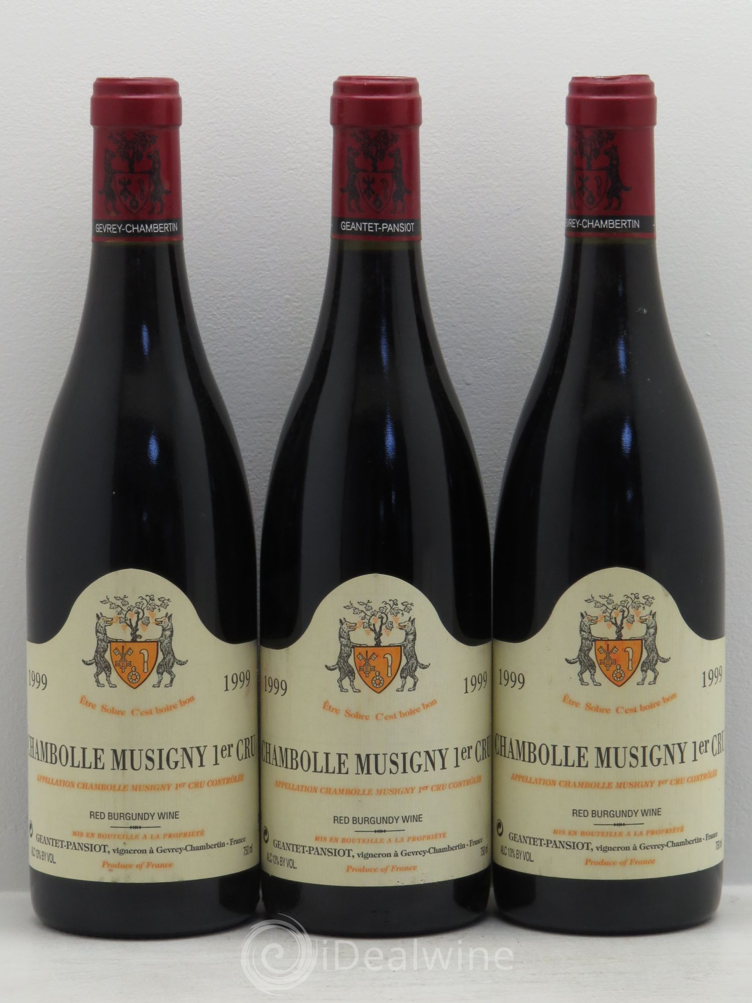 Chambolle-Musigny 1er Cru Geantet-Pansiot 1999 - Lot de 3 bouteilles - 0