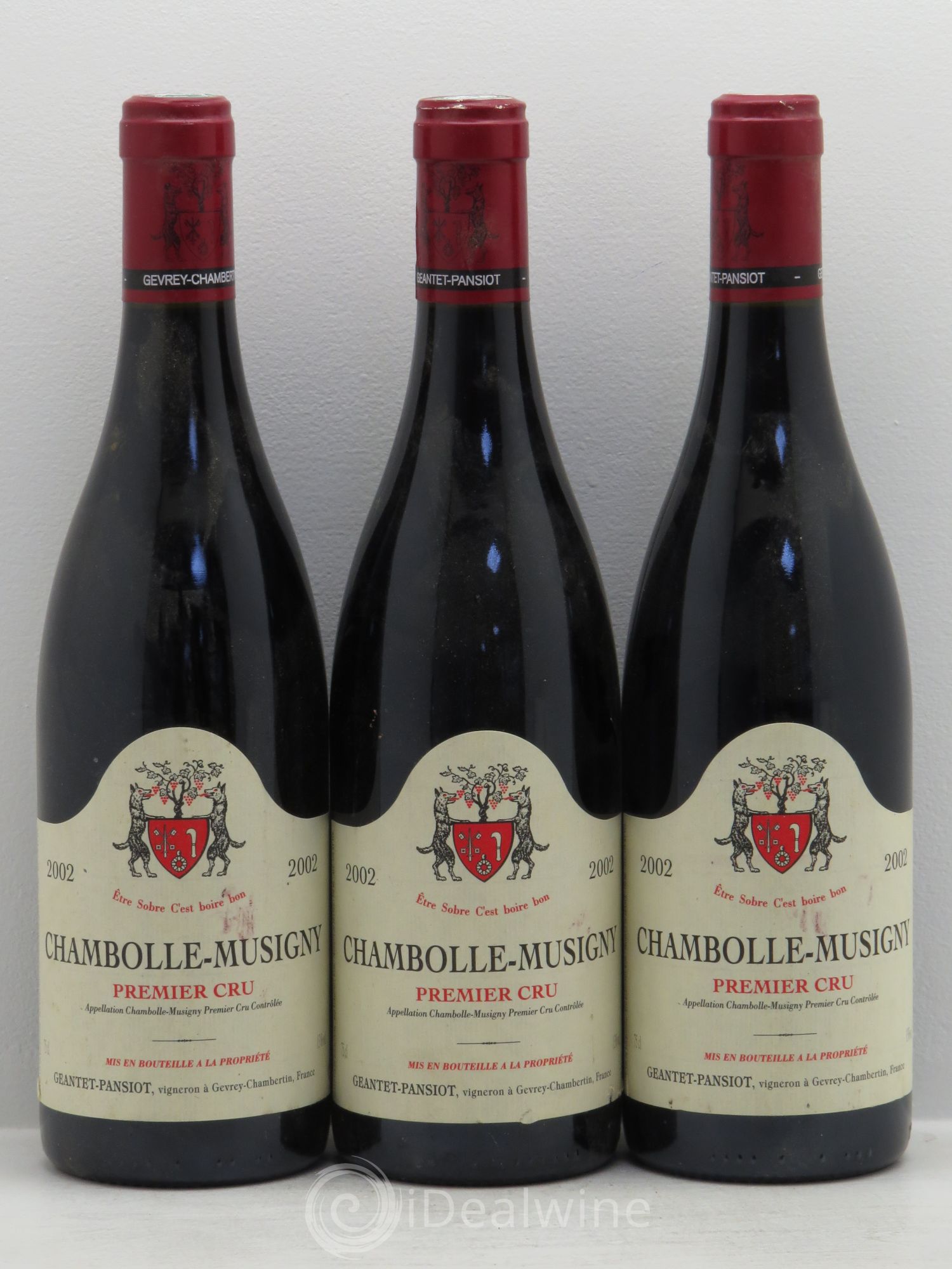 Chambolle-Musigny 1er Cru Geantet-Pansiot 2002 - Lot de 3 bouteilles - 0
