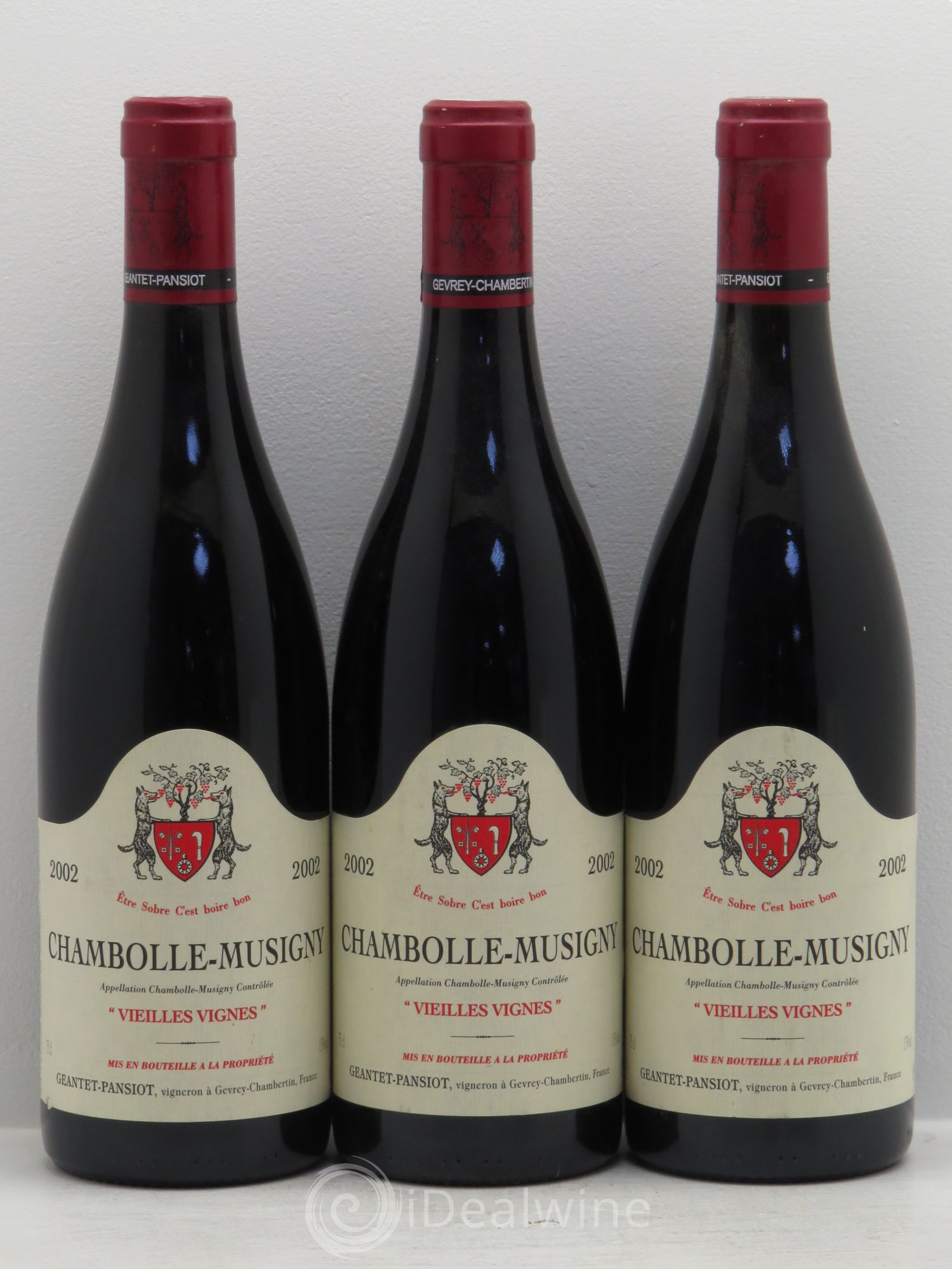 Chambolle-Musigny Vieilles vignes Geantet-Pansiot 2002 - Lot de 3 bouteilles - 0