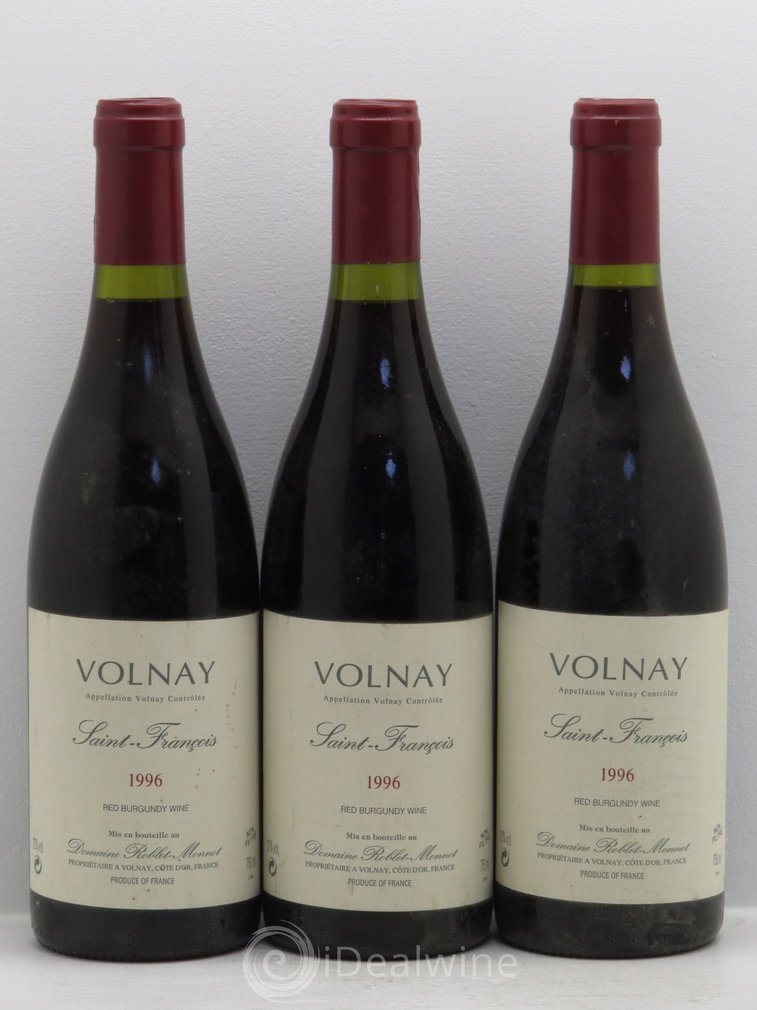 Volnay Saint François Domaine Roblet-Monnot 1996 - Posten von 3 Flaschen - 0