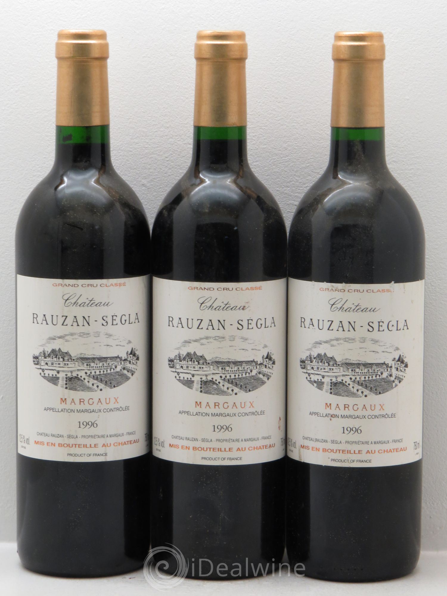 Château Rauzan Ségla Grand Cru Classé 1996 - Lot de 3 bouteilles - 0