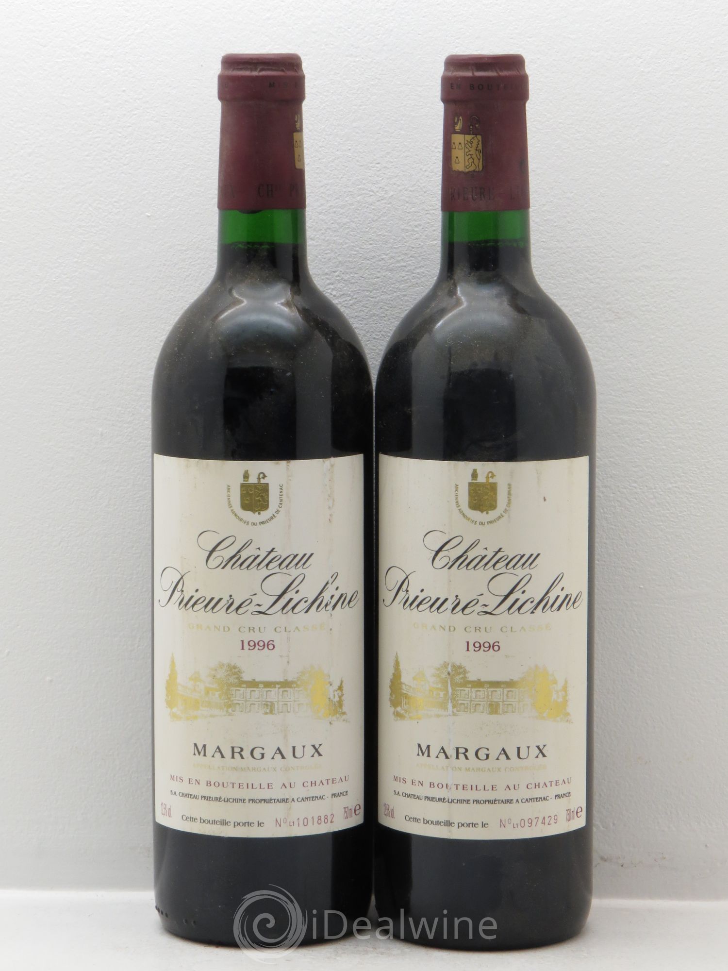 Château Prieuré Lichine 4ème Grand Cru Classé 1996 - Lot de 2 bouteilles - 0
