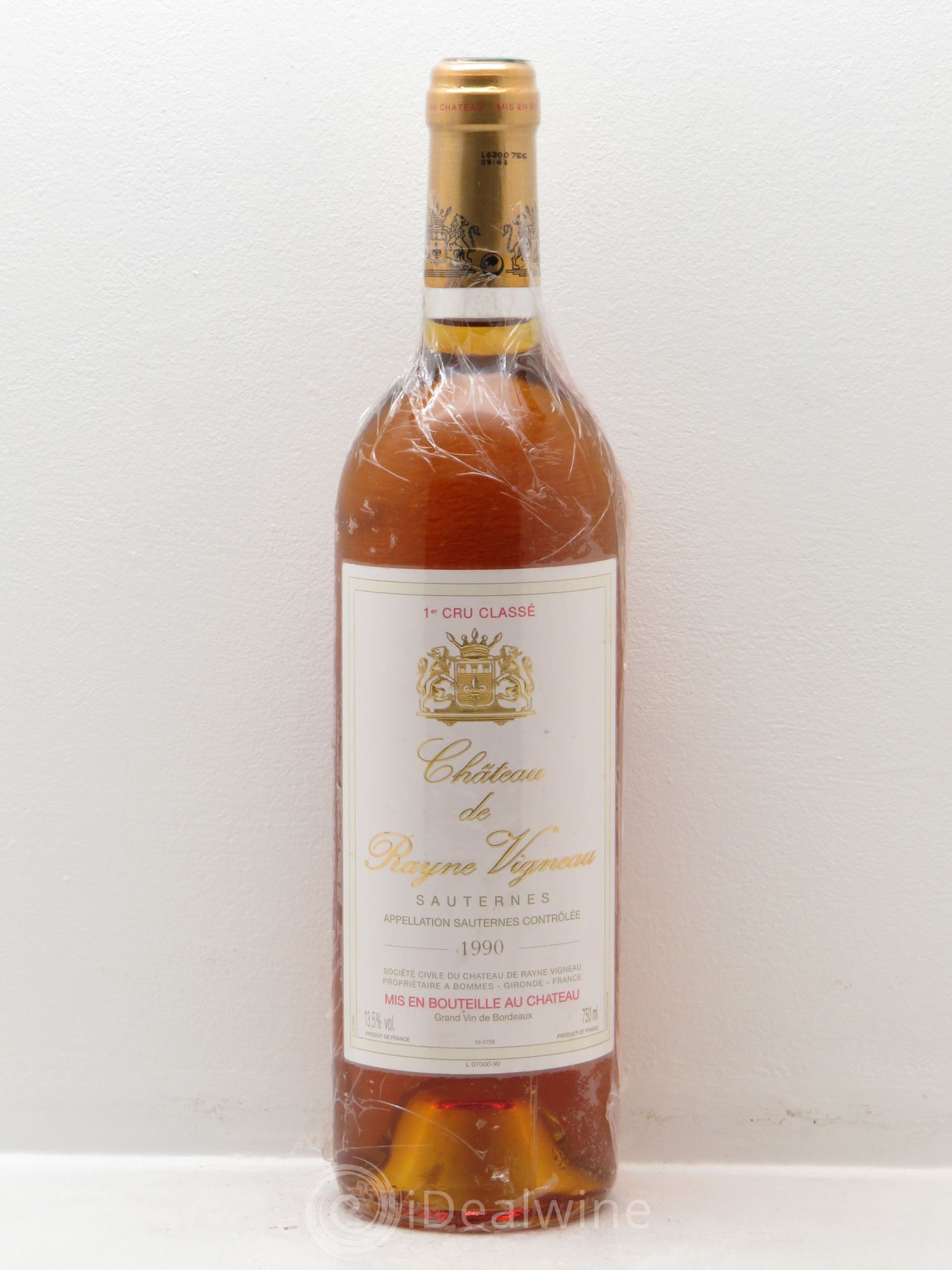 Château de Rayne Vigneau 1er Grand Cru Classé 1990 - Lot de 1 bouteille - 0