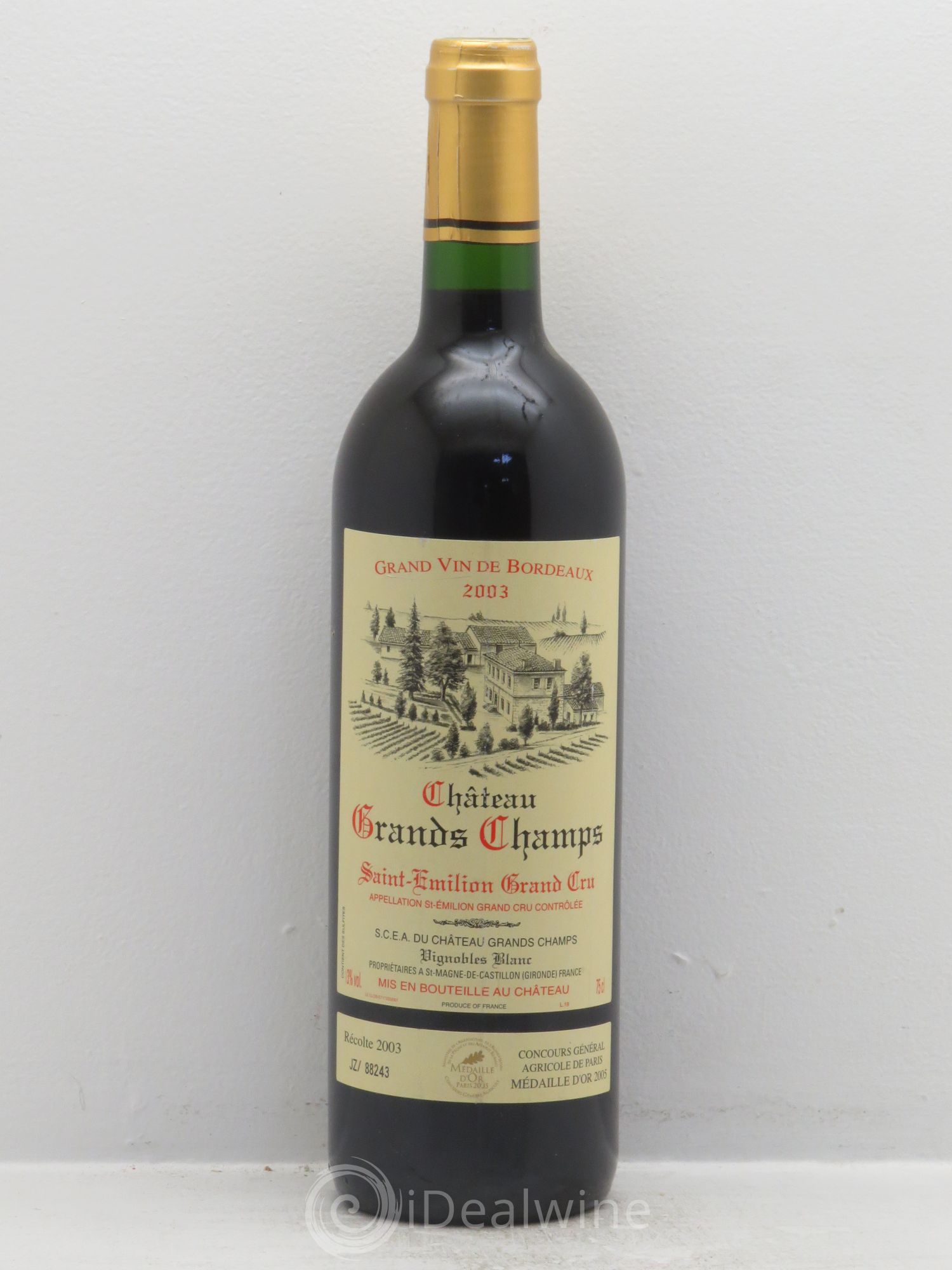 Bordeaux Château Grands Champs (sans prix de réserve) 2003 - Posten von 1 Flasche - 0