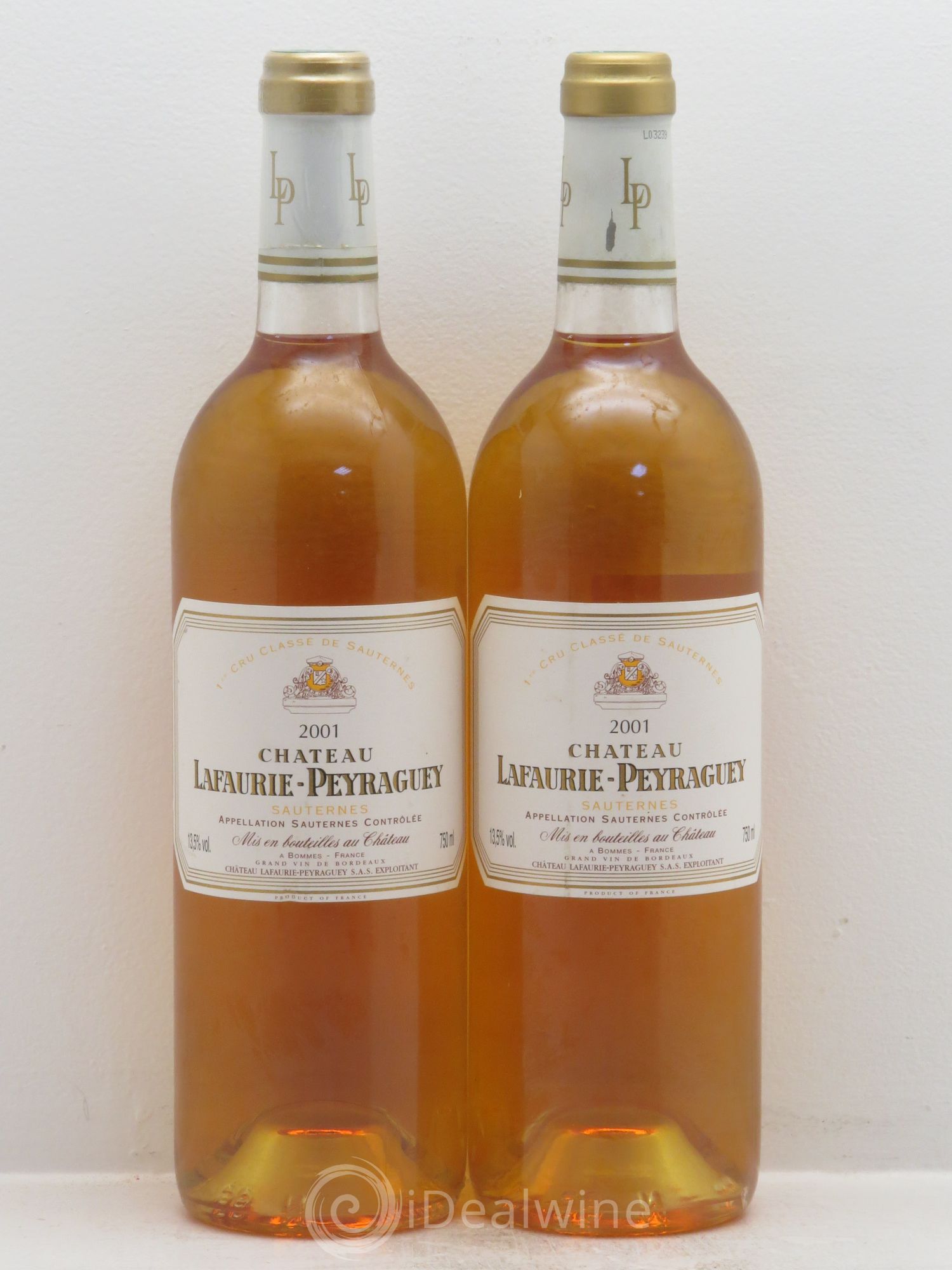 Château Lafaurie-Peyraguey 1er Grand Cru Classé 2001 - Lotto di 2 bottiglie - 0