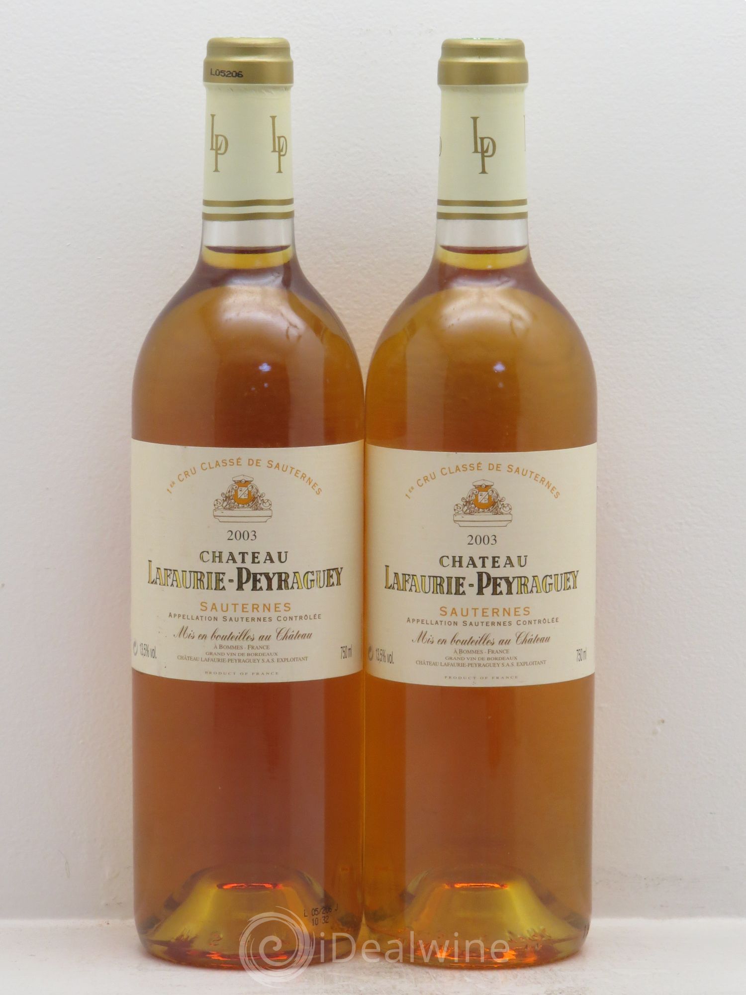 Château Lafaurie-Peyraguey 1er Grand Cru Classé 2003 - Lotto di 2 bottiglie - 0