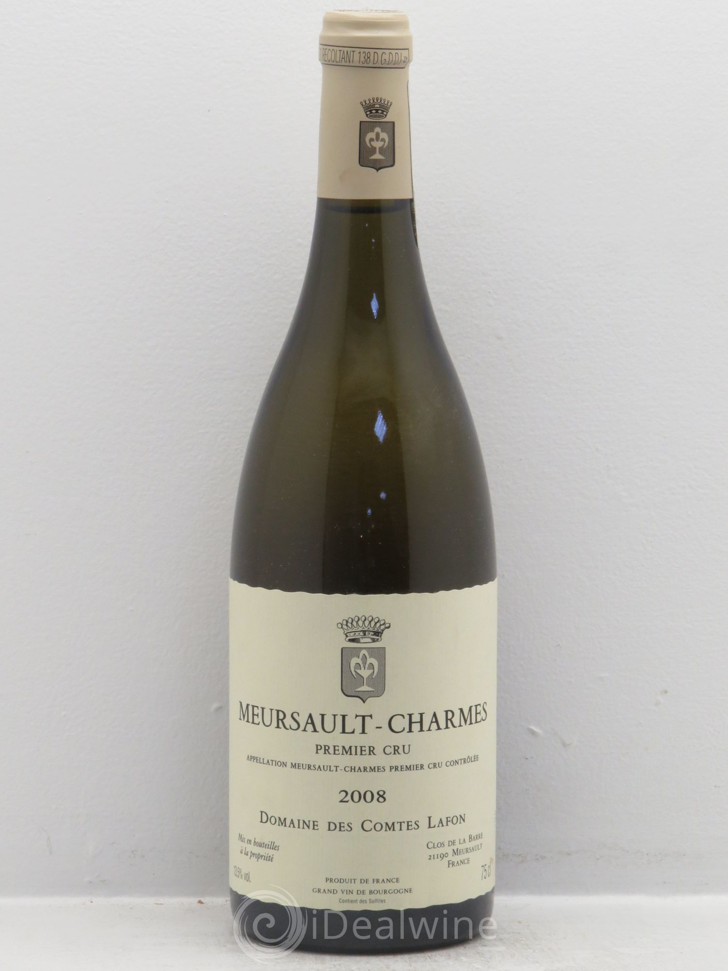 Meursault 1er Cru Charmes Comtes Lafon (Domaine des) 2008 - Lot de 1 bouteille - 0