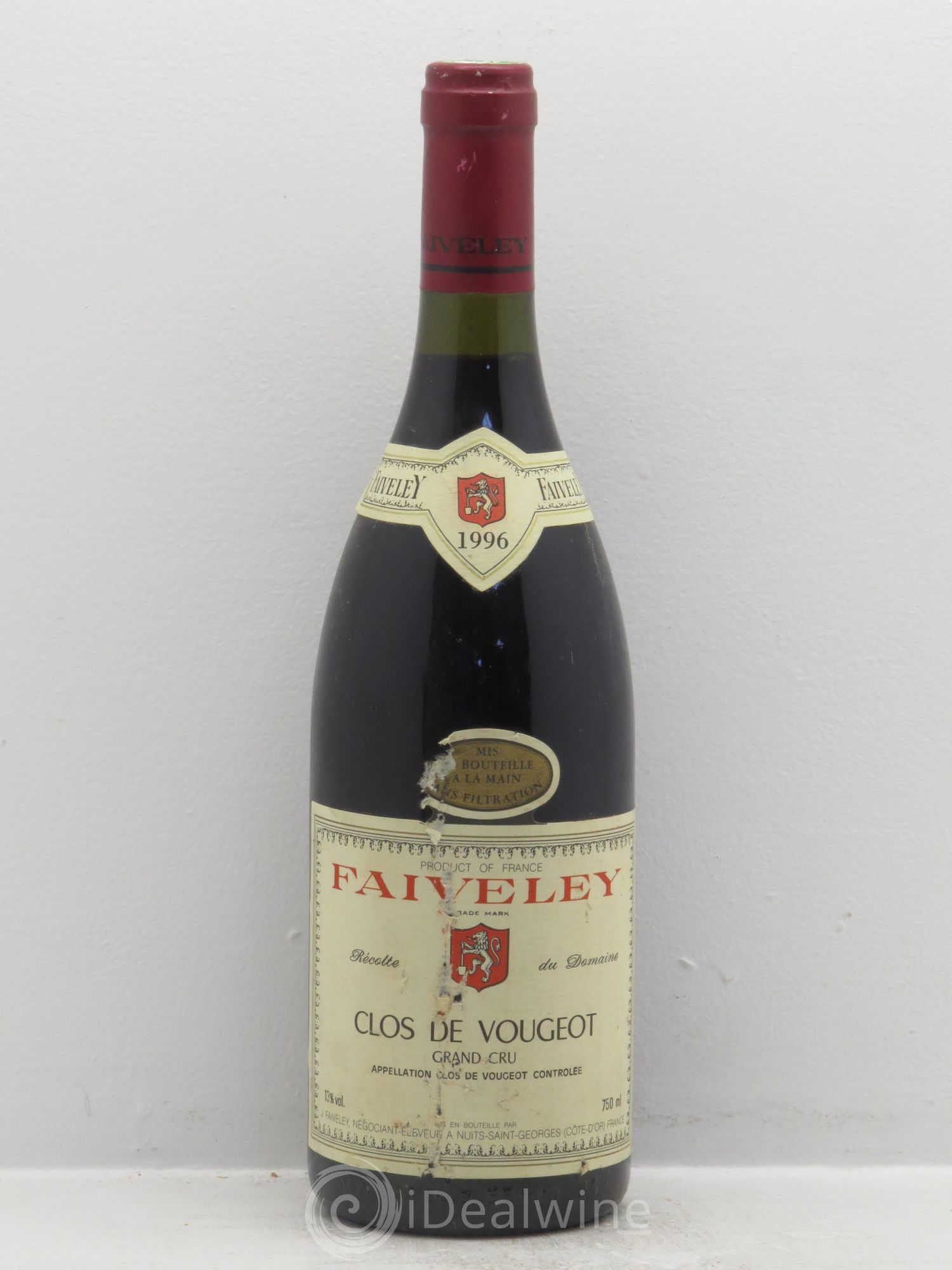 Clos de Vougeot Grand Cru Faiveley 1996 - Lot de 1 bouteille - 0