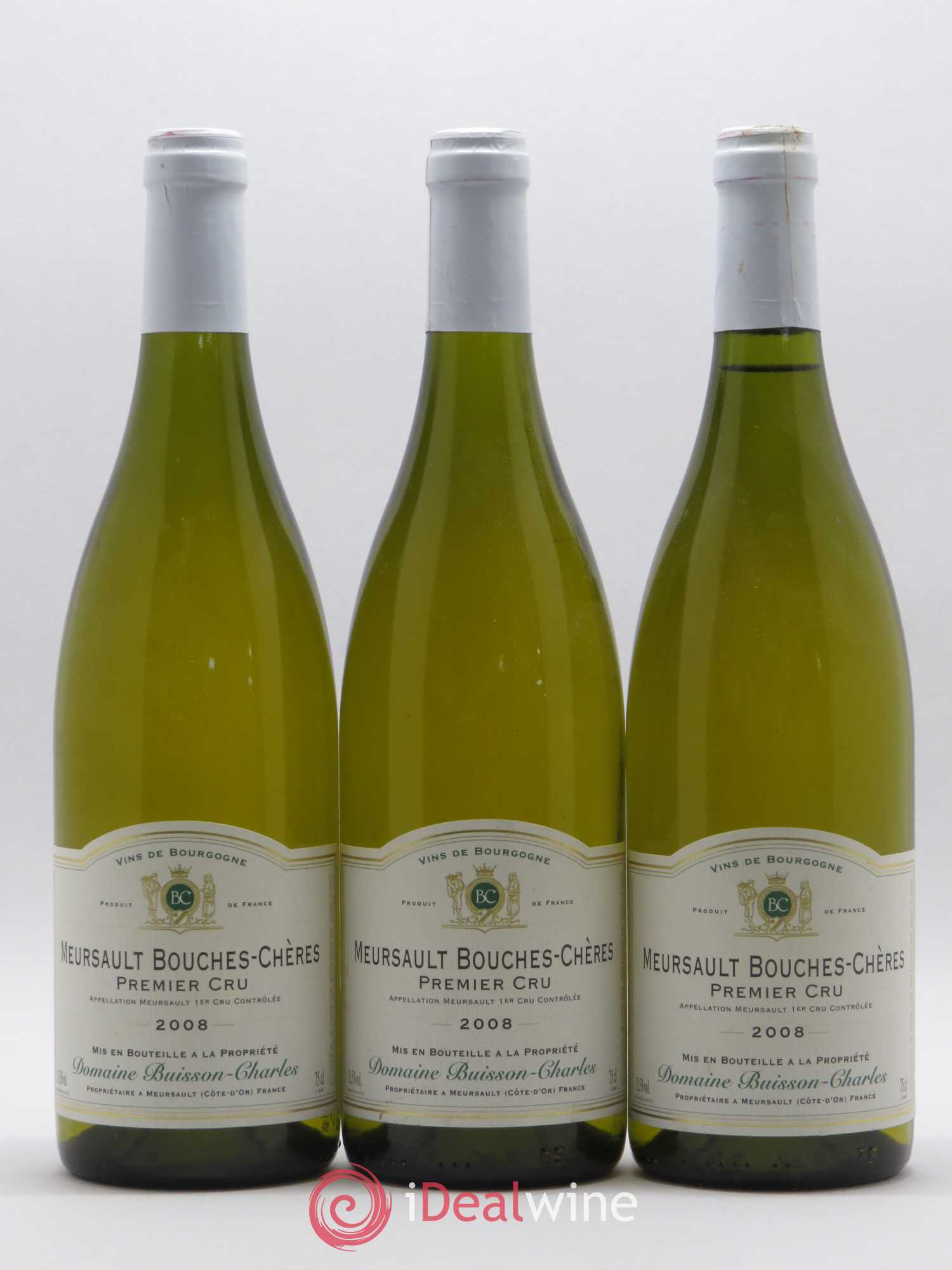 Meursault 1er Cru Bouches chères Buisson Charles 2008 - Posten von 3 Flaschen - 0