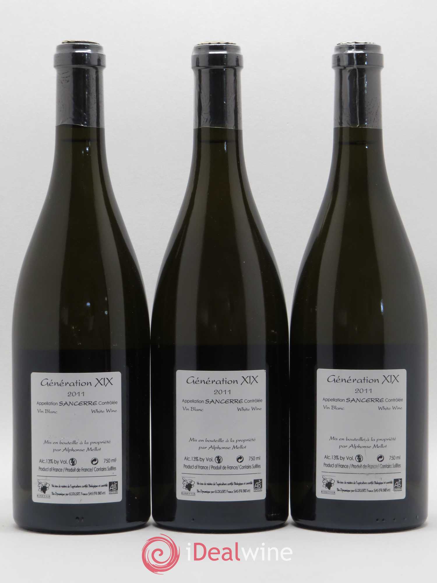 Sancerre Génération XIX Alphonse Mellot 2011 - Lot de 3 bouteilles - 1