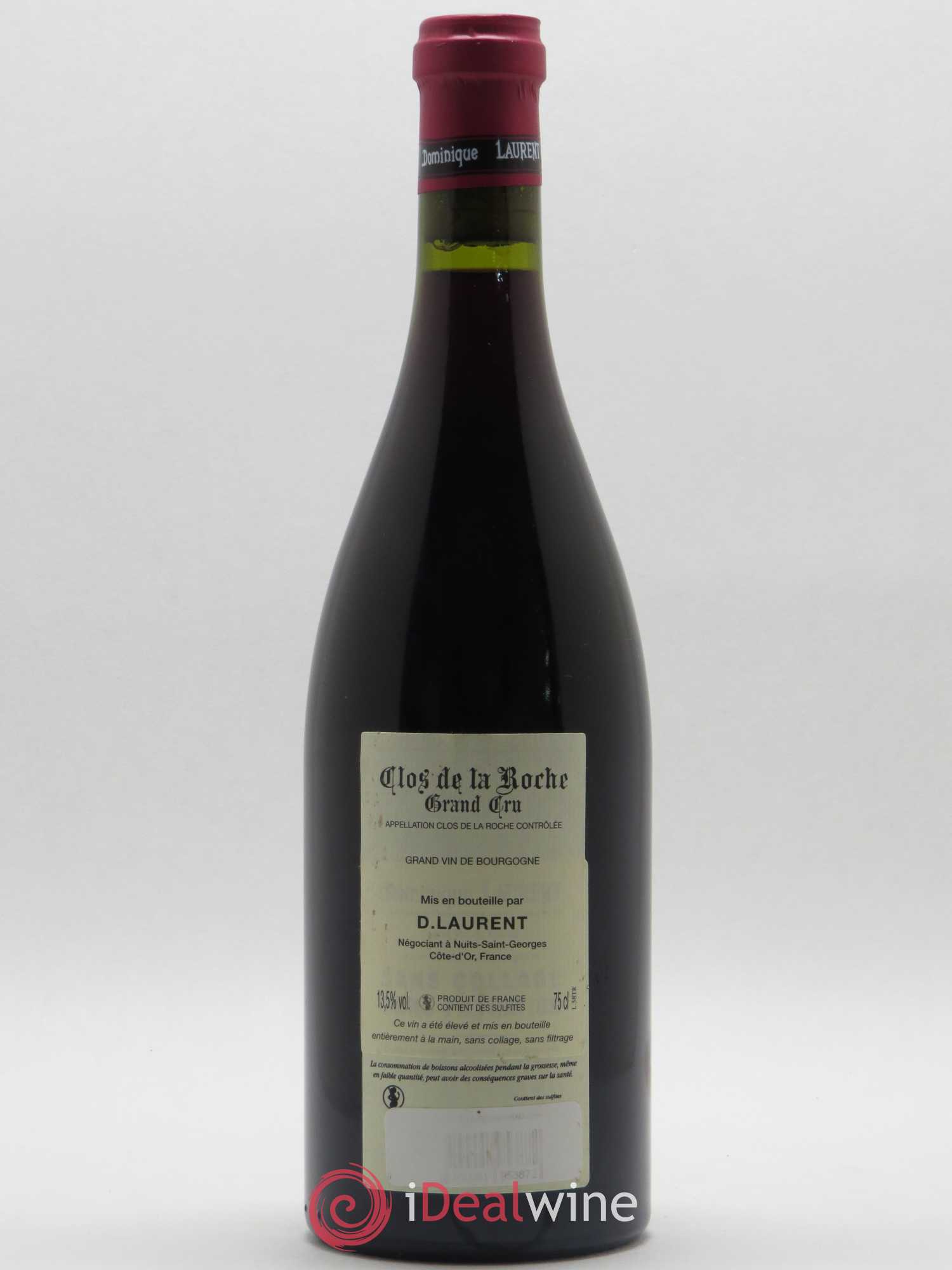 Clos de la Roche Grand Cru Vieilles vignes Intra-muros Dominique Laurent 2005 - Lot de 1 bouteille - 1