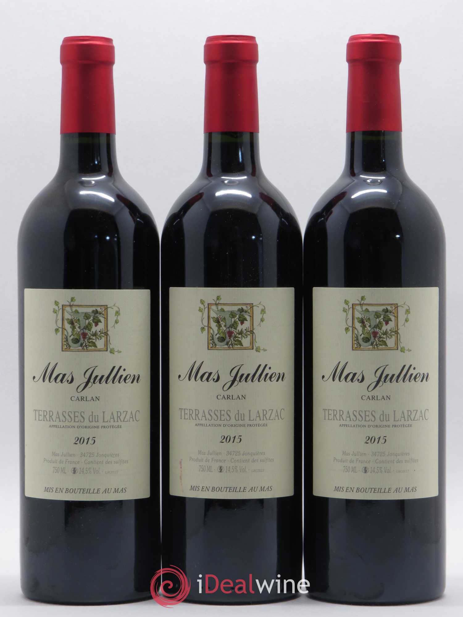 Terrasses du Larzac Mas Jullien Carlan Olivier Jullien 2015 - Lot de 3 bouteilles - 0