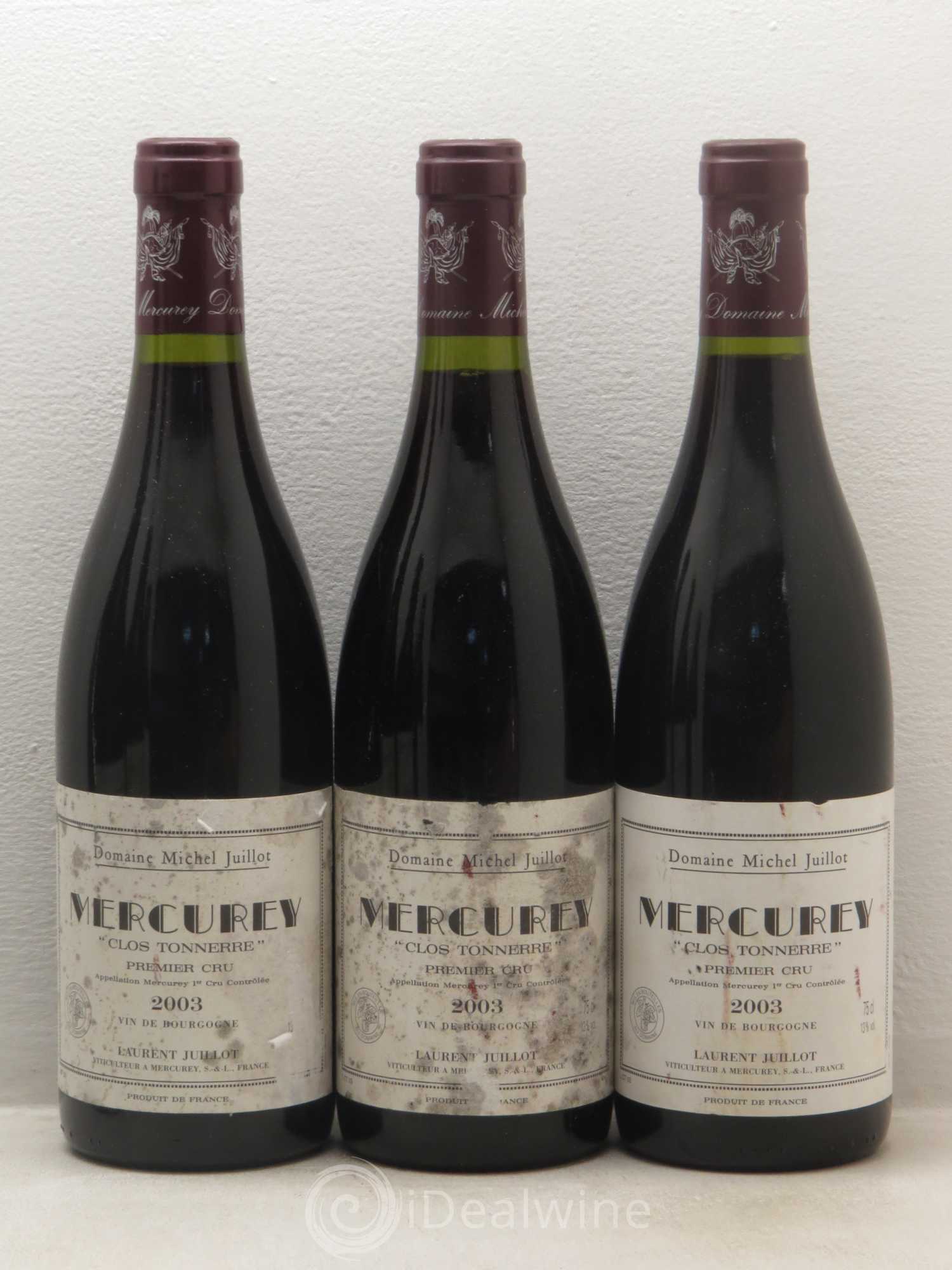 Mercurey 1er Cru Clos Tonnerre Domaine Michel Juillot 2003 - Posten von 6 Flaschen - 1