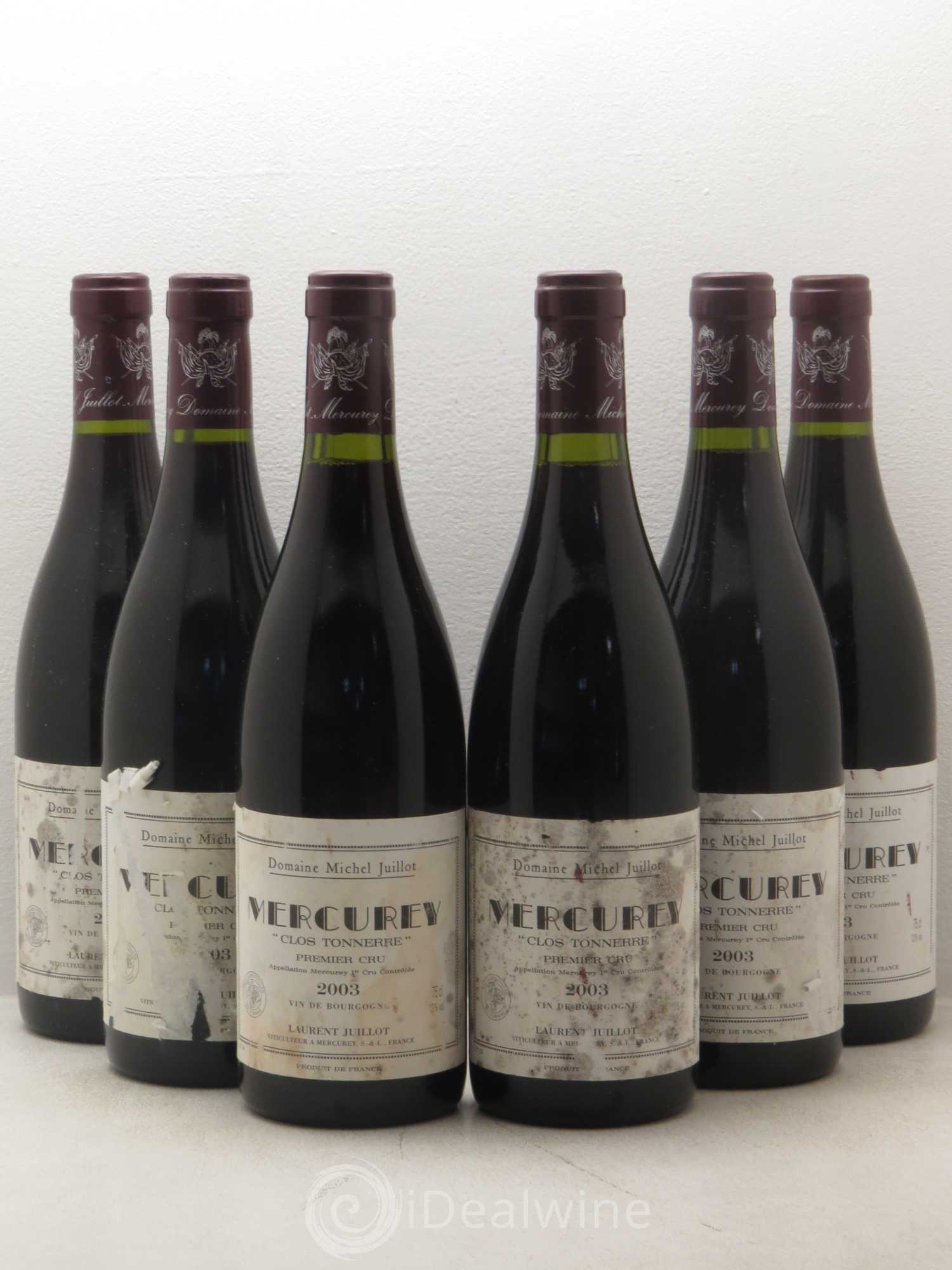Mercurey 1er Cru Clos Tonnerre Domaine Michel Juillot 2003 - Posten von 6 Flaschen - 0