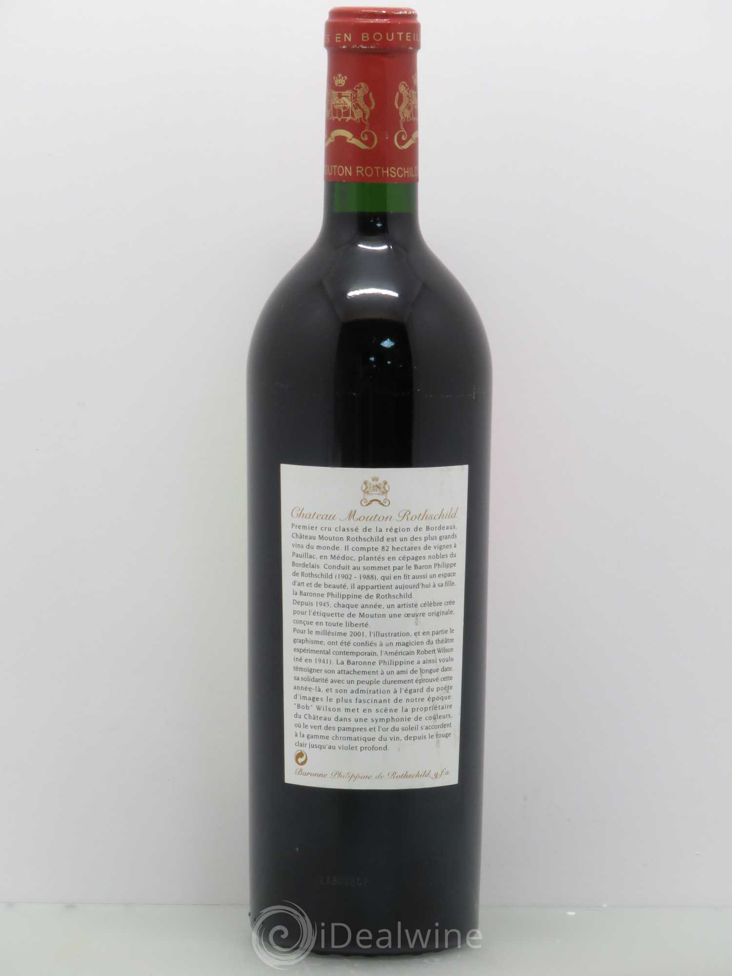 Château Mouton Rothschild 1er Grand Cru Classé 2001 - Lot de 1 bouteille - 1