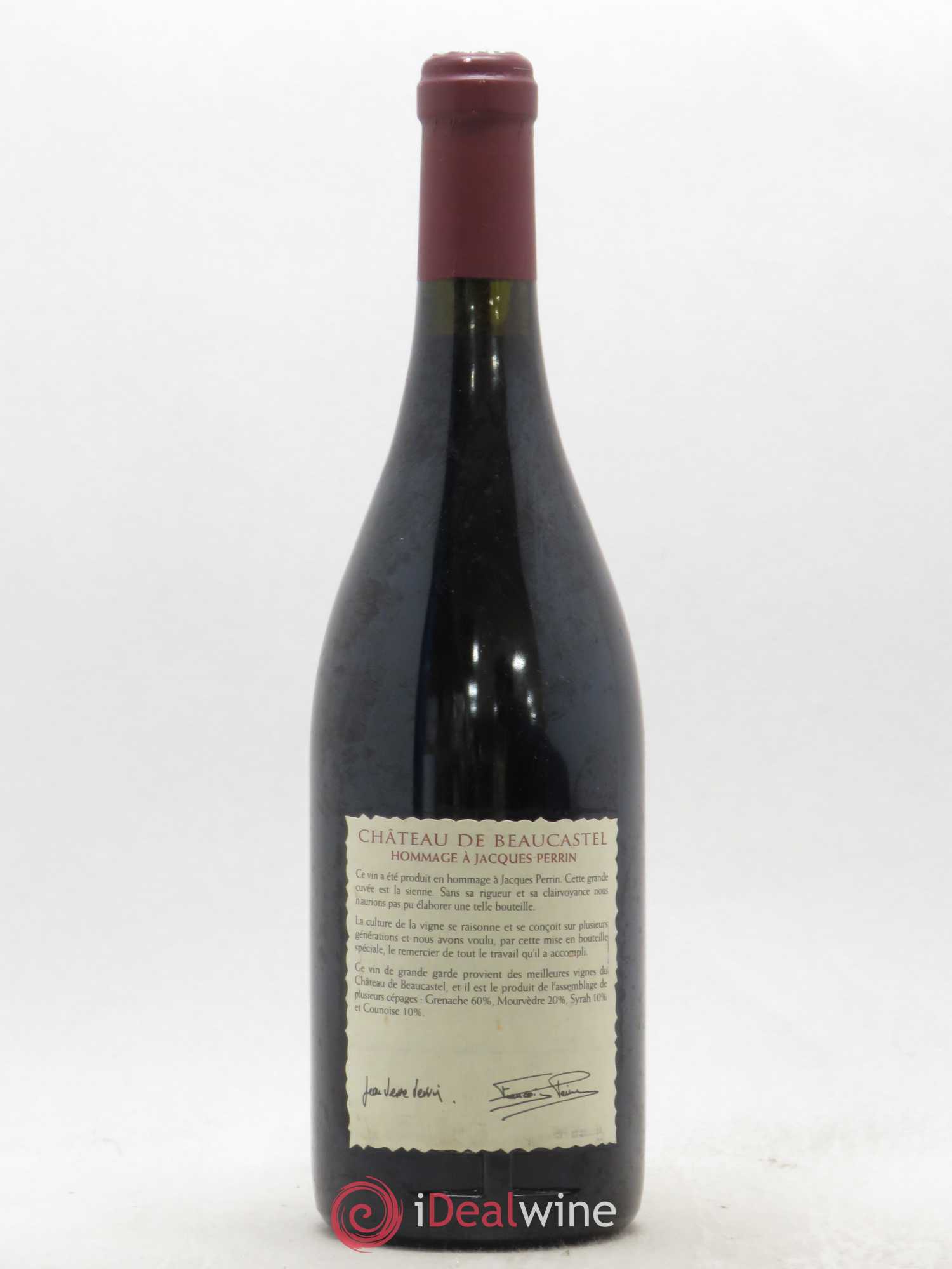 Châteauneuf-du-Pape Château de Beaucastel Hommage à Jacques Perrin Famille Perrin 1998 - Lot de 1 bouteille - 1