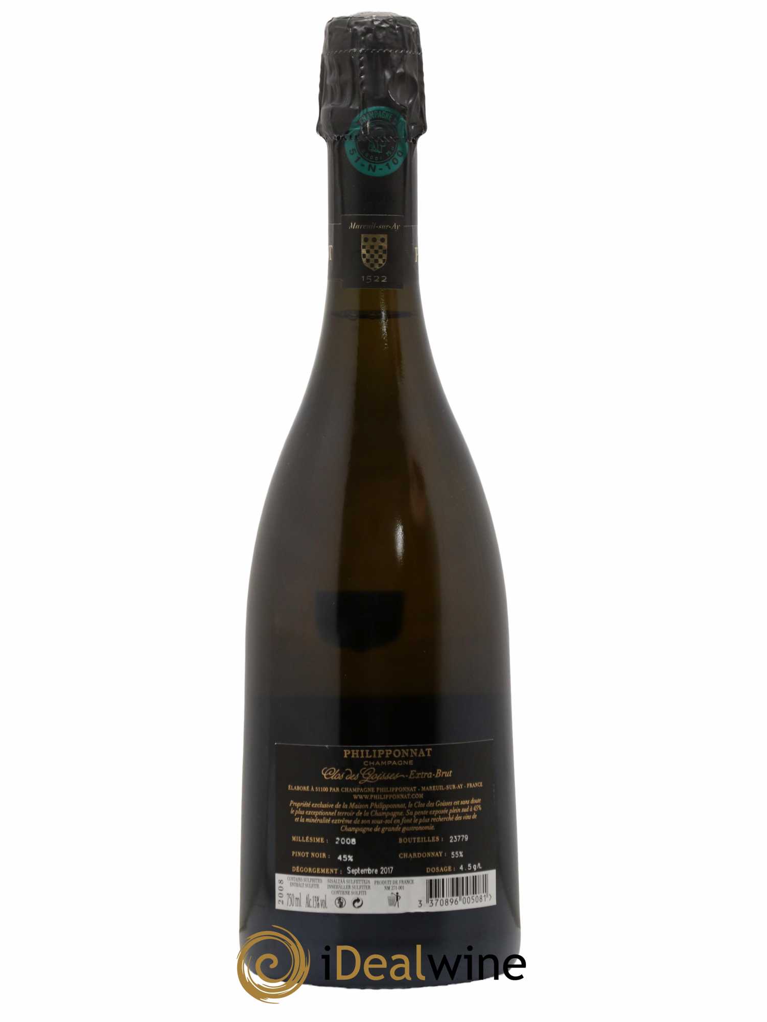 Clos des Goisses Philipponnat 2008 - Lot de 1 bouteille - 1