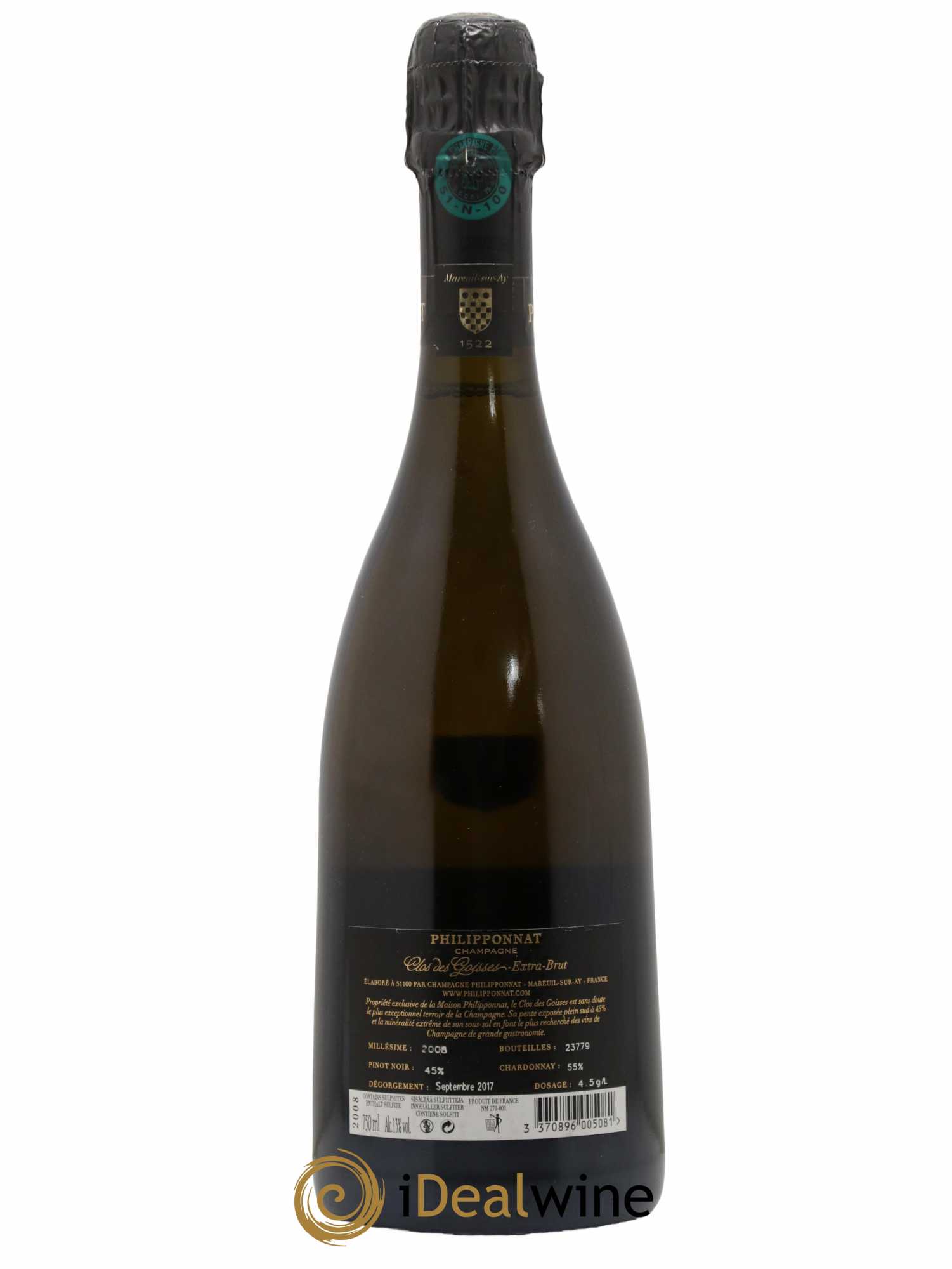 Clos des Goisses Philipponnat 2008 - Lot de 1 bouteille - 1