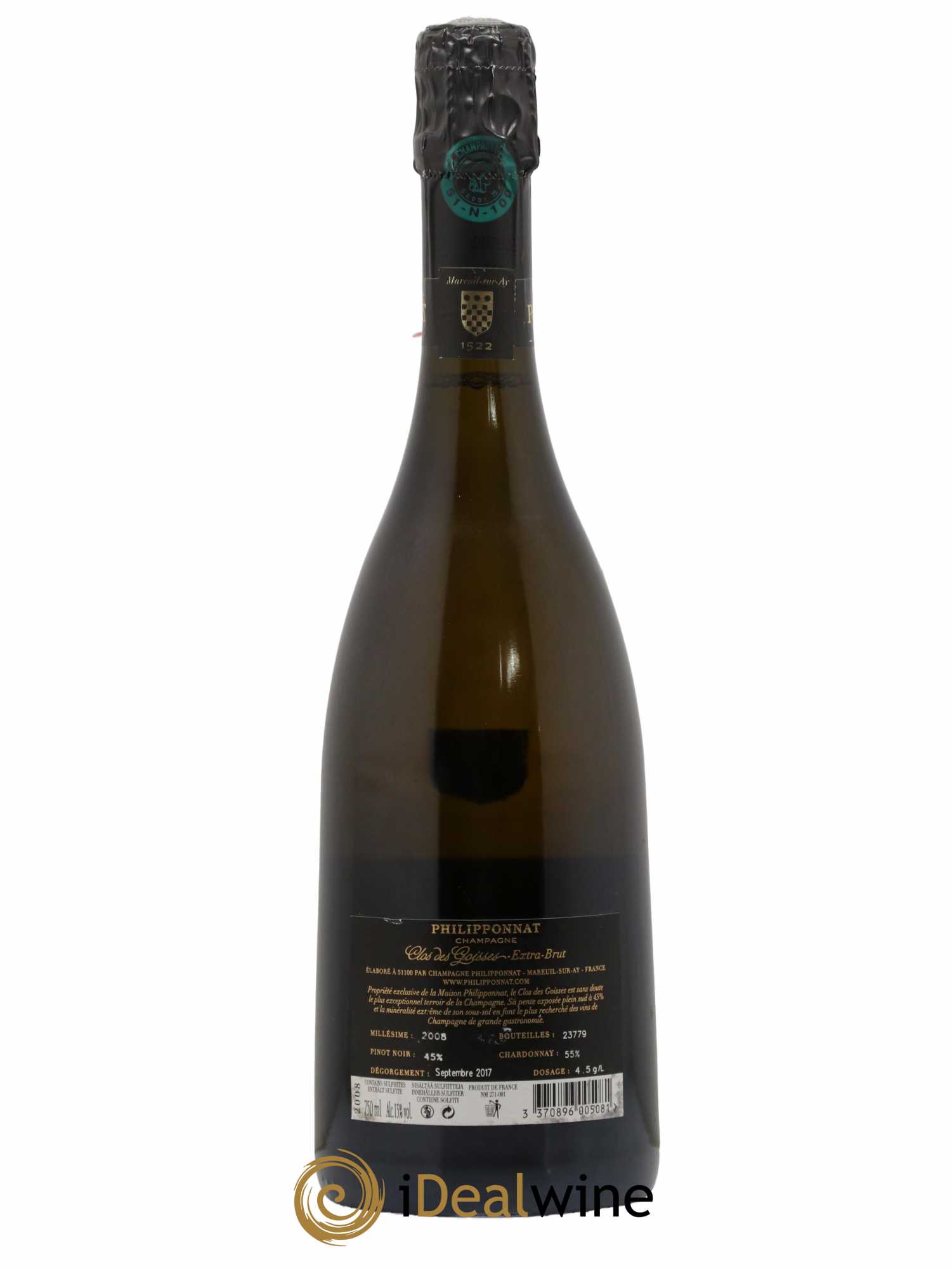 Clos des Goisses Philipponnat 2008 - Lot de 1 bouteille - 1