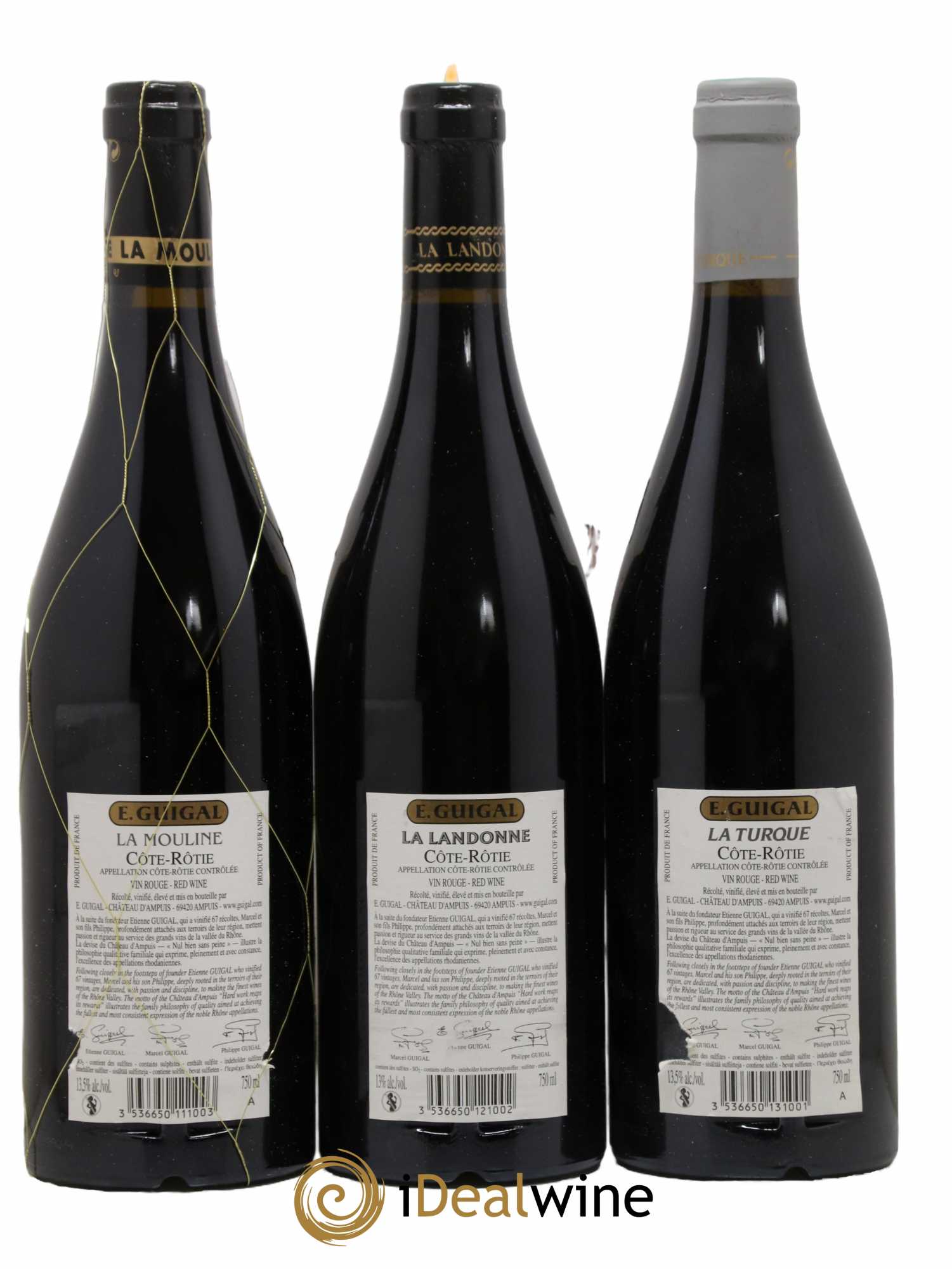 Côte-Rôtie Guigal Trilogie La Turque - La Landonne - La Mouline 2005 - Posten von 3 Flaschen - 1