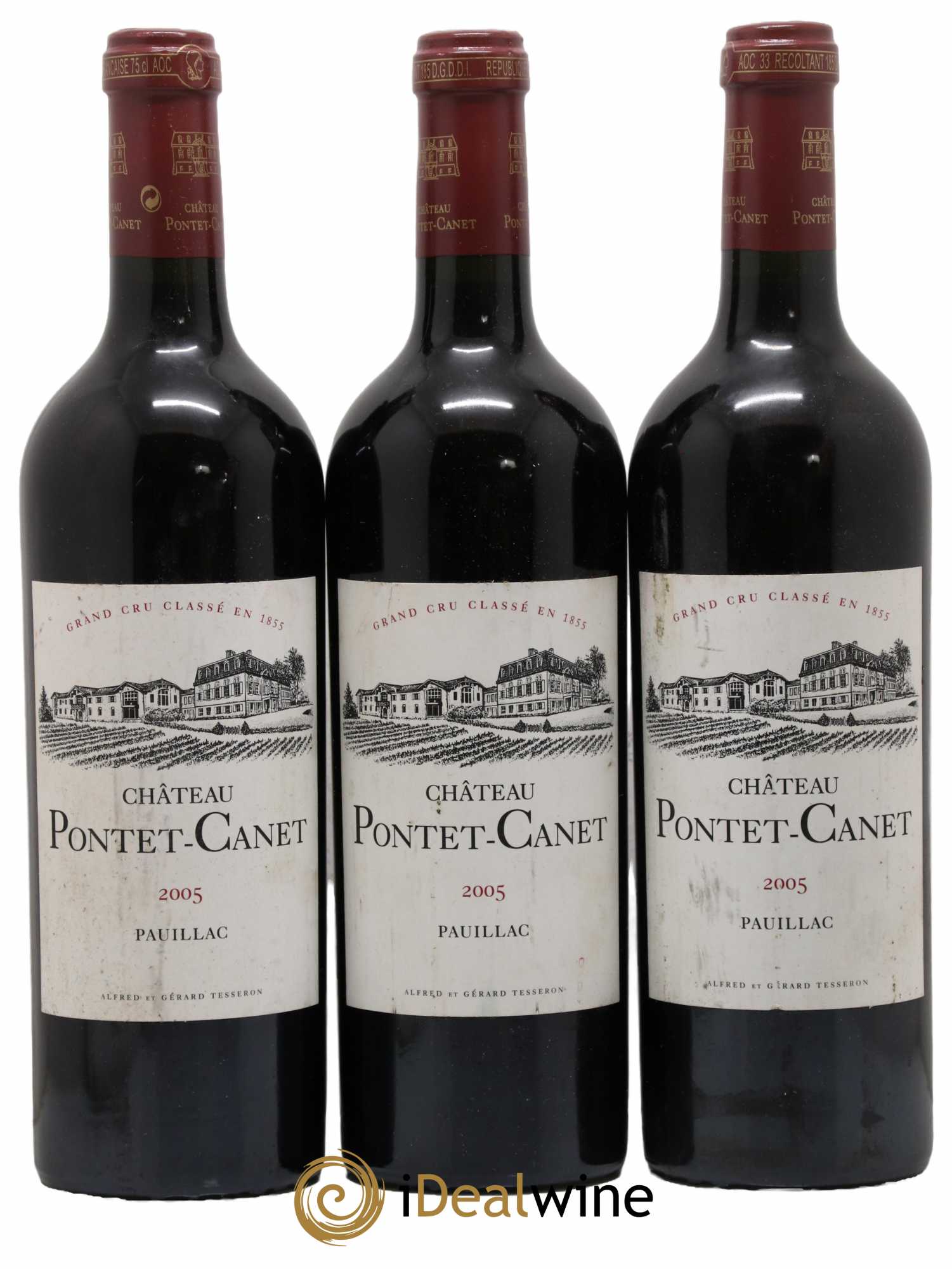 Château Pontet Canet 5ème Grand Cru Classé 2005 - Lot de 3 bouteilles - 0