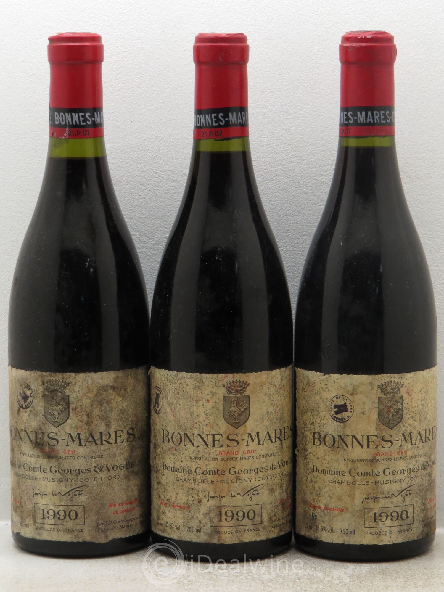 Bonnes-Mares Grand Cru Comte Georges de Vogüé 1990 - Lot de 3 bouteilles - 0