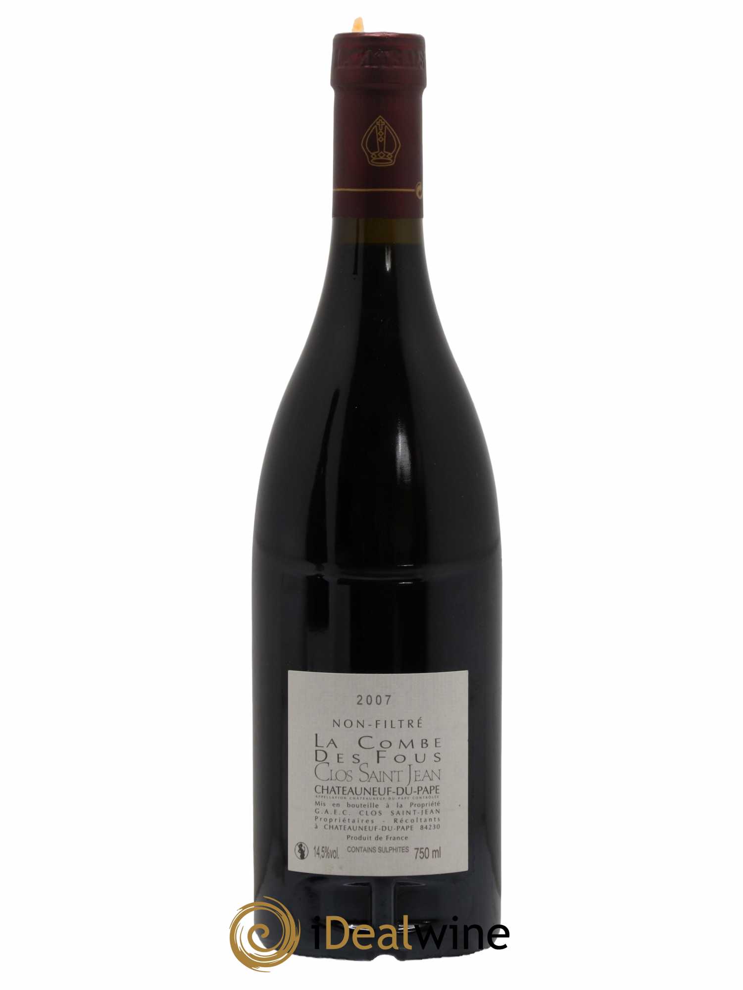 Châteauneuf-du-Pape Clos Saint-Jean La Combe des Fous Pascal et Vincent Maurel 2007 - Lot de 1 bouteille - 1