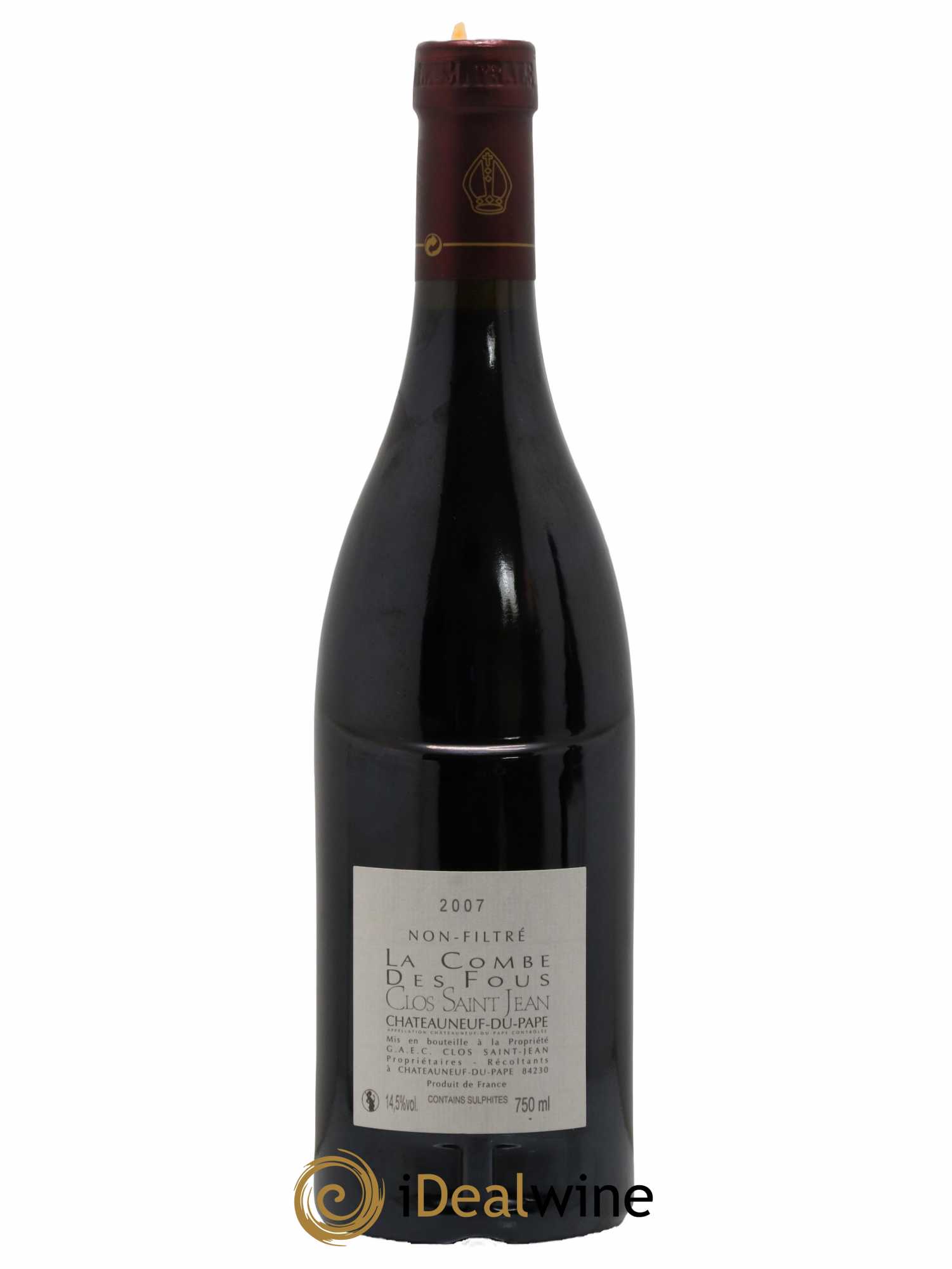 Châteauneuf-du-Pape Clos Saint-Jean La Combe des Fous Pascal et Vincent Maurel 2007 - Lot de 1 bouteille - 1