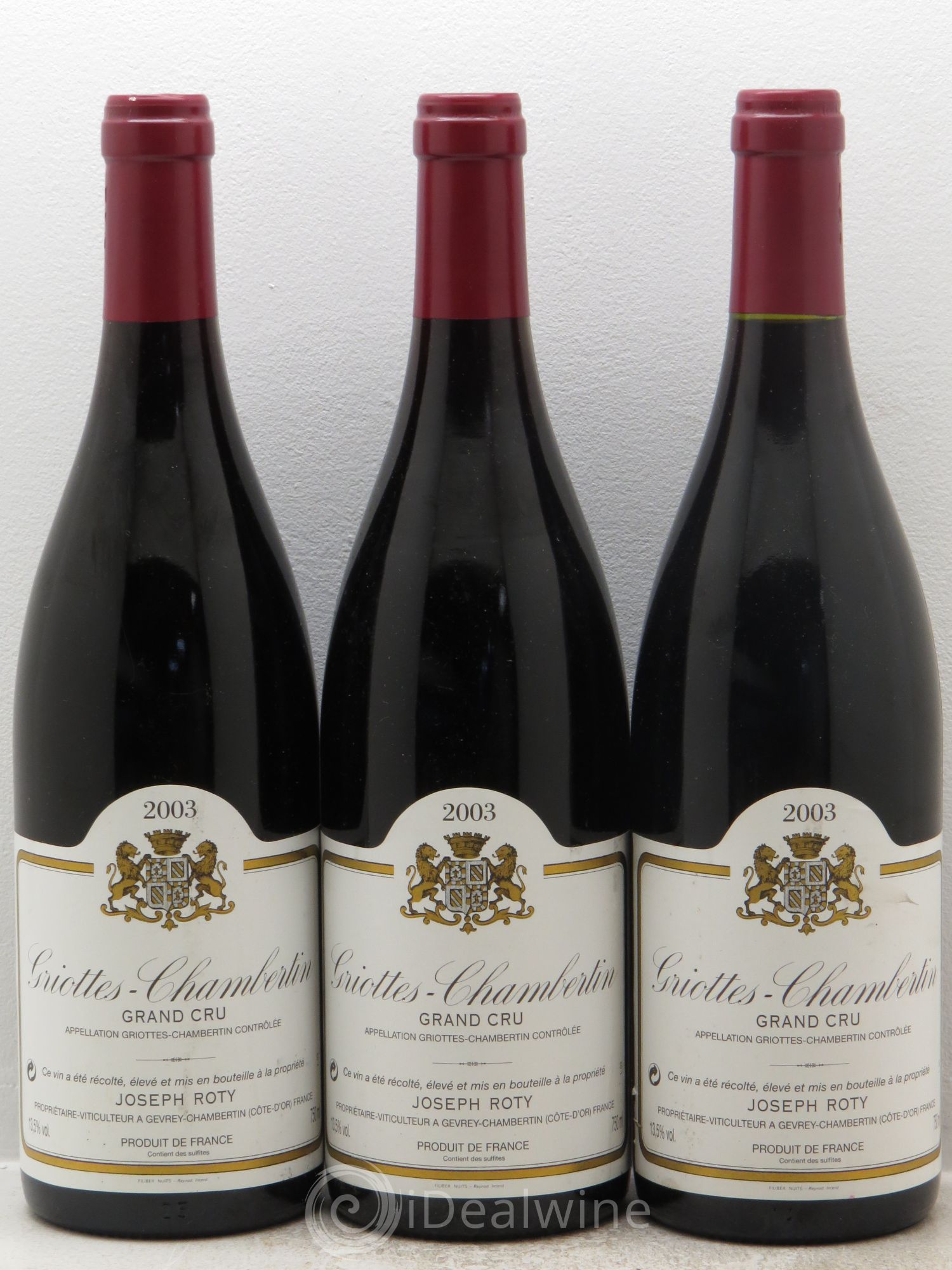 Griotte-Chambertin Grand Cru Joseph Roty (Domaine) 2003 - Lot de 3 bouteilles - 0