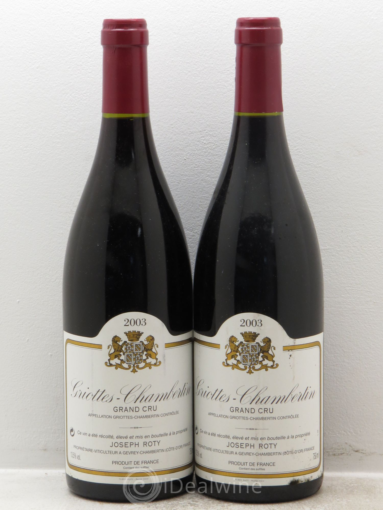 Griotte-Chambertin Grand Cru Joseph Roty (Domaine) 2003 - Lot de 2 bouteilles - 0